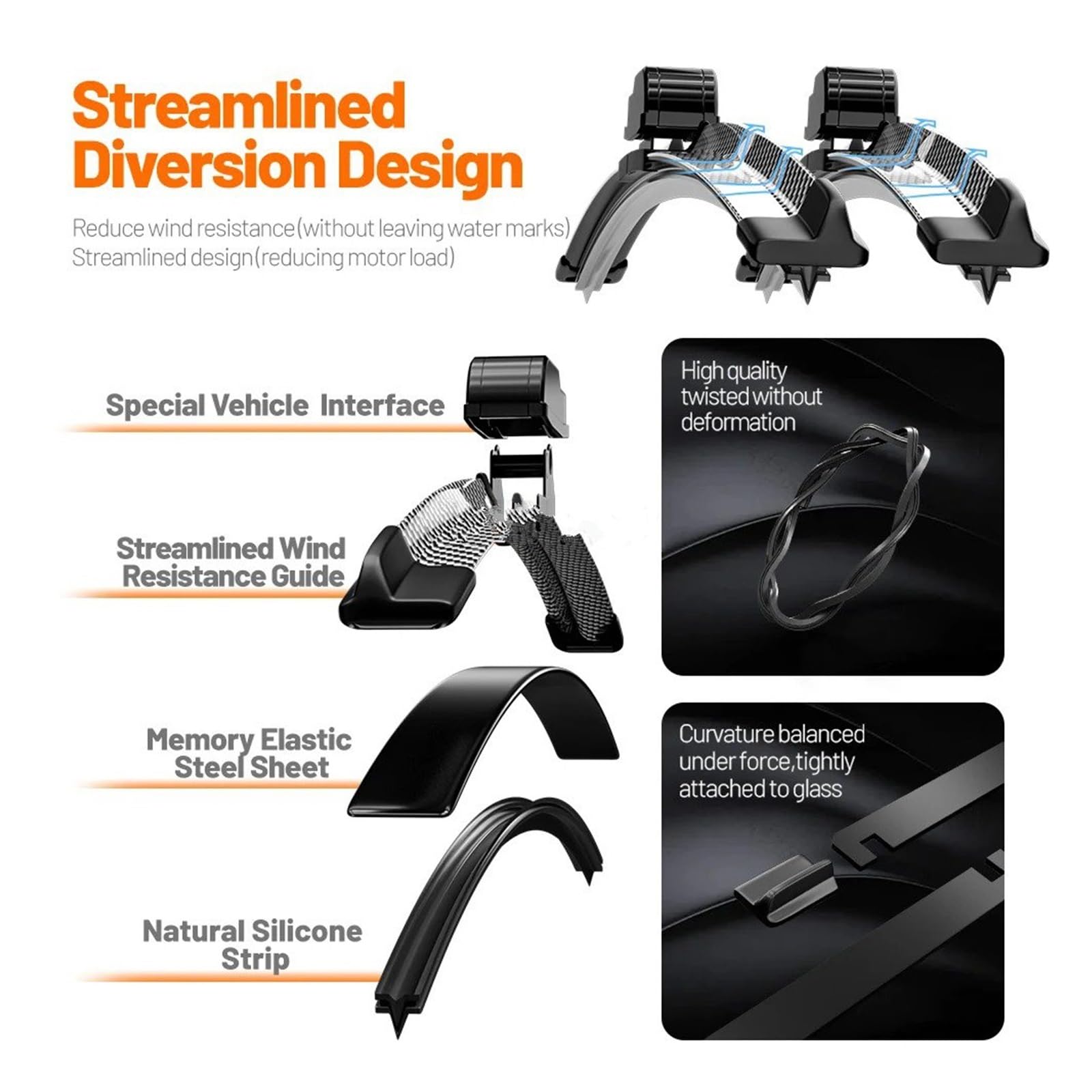 Escobillas Iimpiaparabrisas Para Toyota C-HR Para CHR 2016-2023 2 Escobillas Limpiaparabrisas Delanteras De Fibra De Carbono Escobillas Iimpiaparabrisas Belanteras