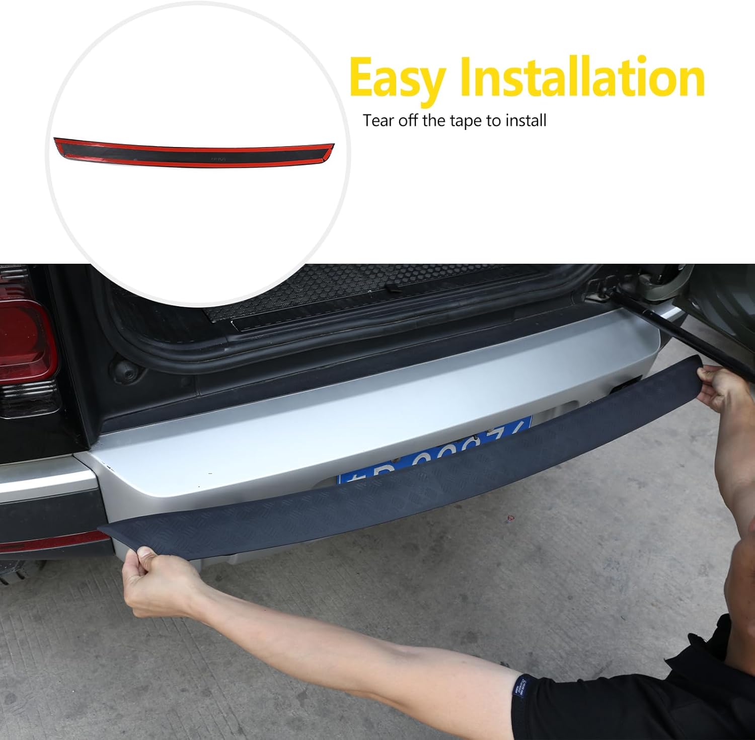 Car Rear Bumper Guard Trim Defender Exterior Kit Automotive Exterior Trim Bumper Guards Compatible with LR Defender 90 110 2020-2024 Models ABS Black, Rigid Material