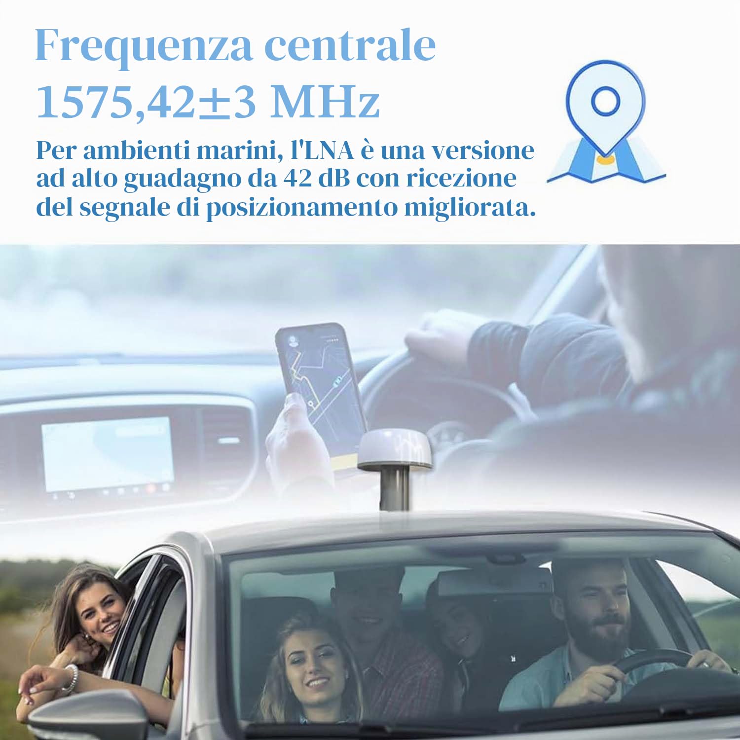 Maswell Antenna esterna GPS marino, 1575.42MHz 42±2dB, SMA con adattatore TNC BNC, compatibile con nmea 0183 Garmin GPSMAP MAP NavTalk StreetPilot Furuno Matsutec Trimble Encoder Fishfinder Echolot