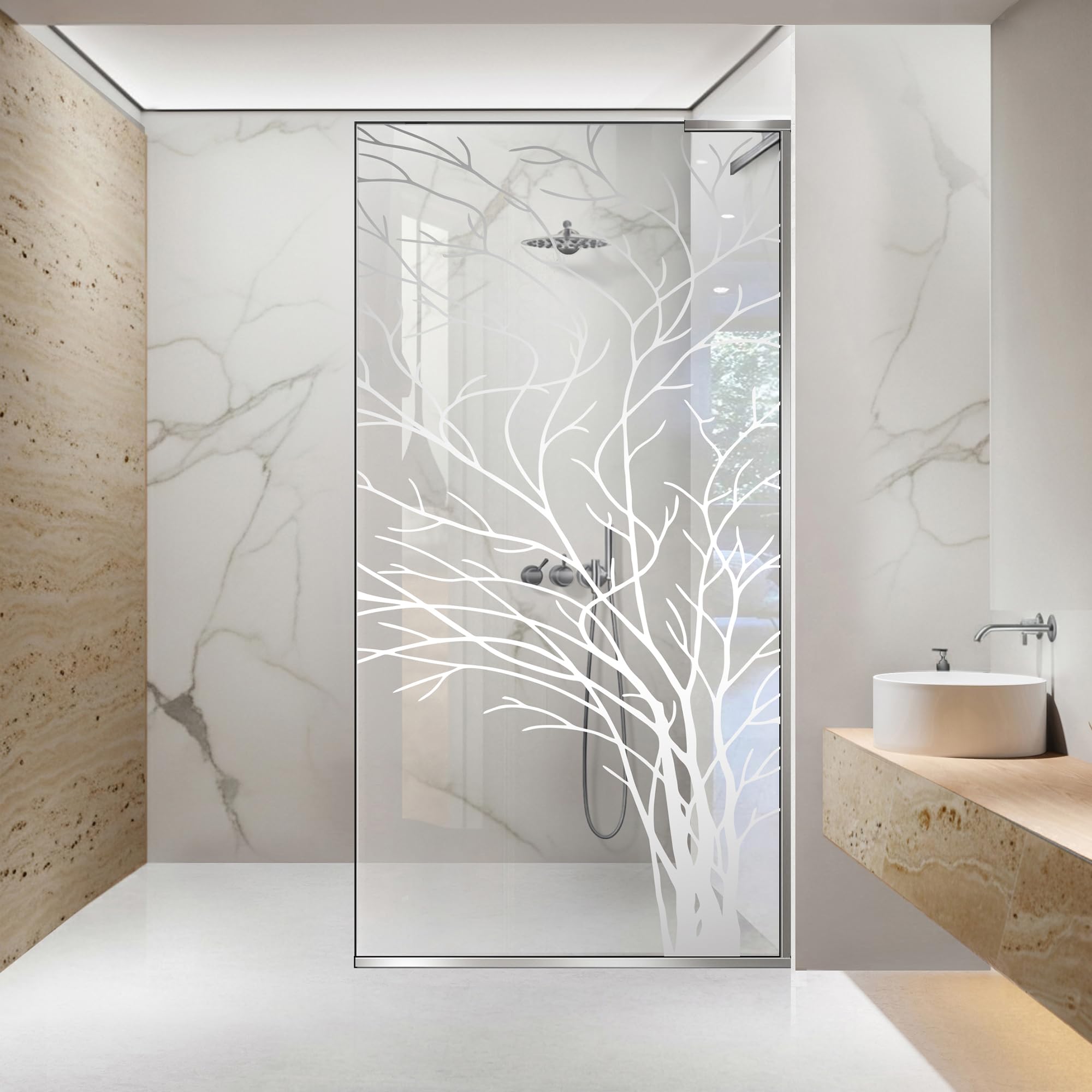 Mampara de ducha de 90x195 cm con cristal de seguridad transparente y antical Aqua Roy