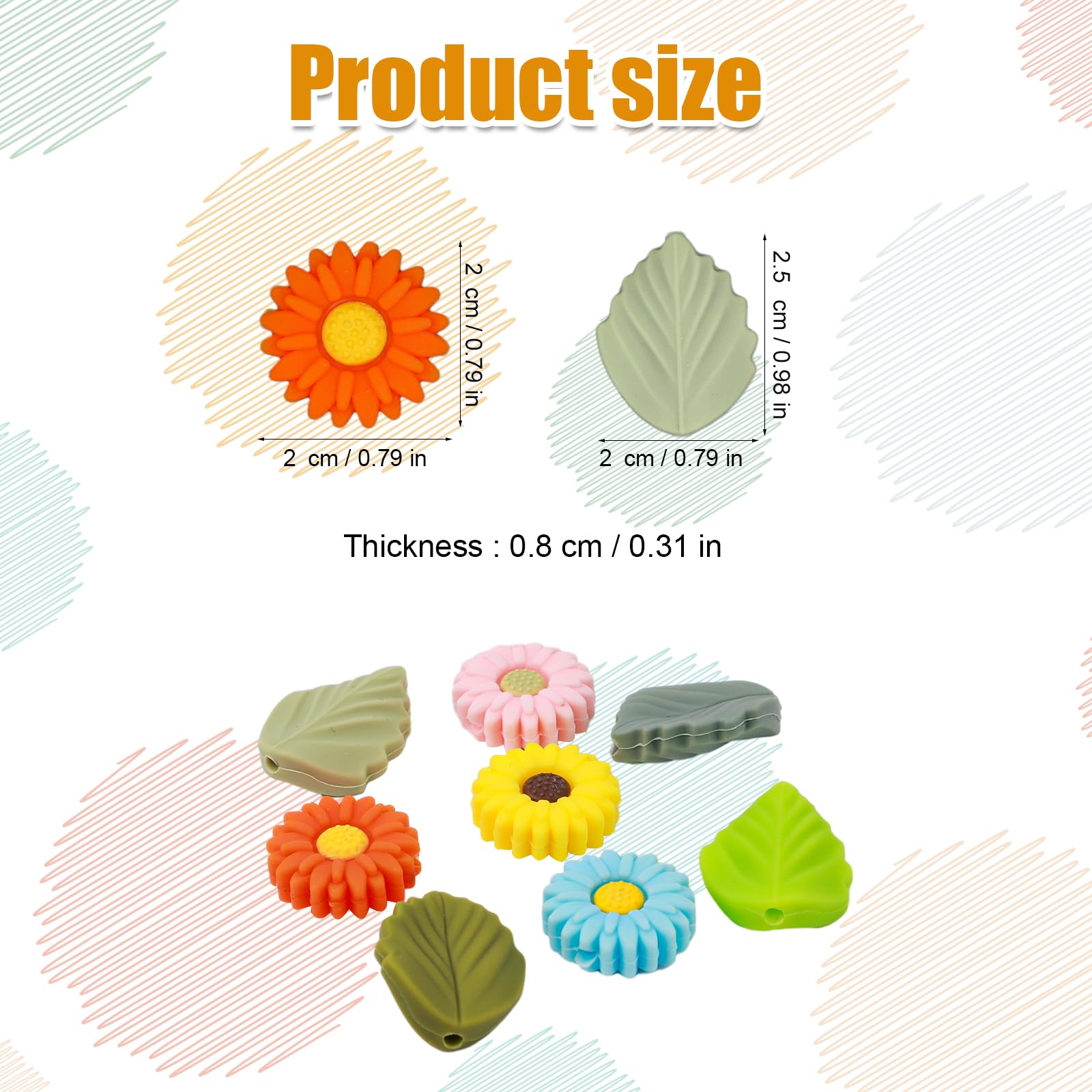 16pz Tappi per Aghi da Maglia a Foglia di Fiore, Protezione Punta dell'Ago Colorata Cappucci per Punta del Punto per Maglia Silicone Copertura dell'estremità dell'Ago per Cucito Quilting