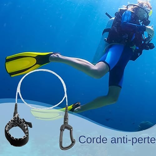 Longe de plongée en apnée, Longe pour l'apnée,Corde d'apnée Robuste pour Natation en Plein air - Équipement de sécurité de plongée, lanière de sécurité de plongée pour Les Sports Nautiques, - 3
