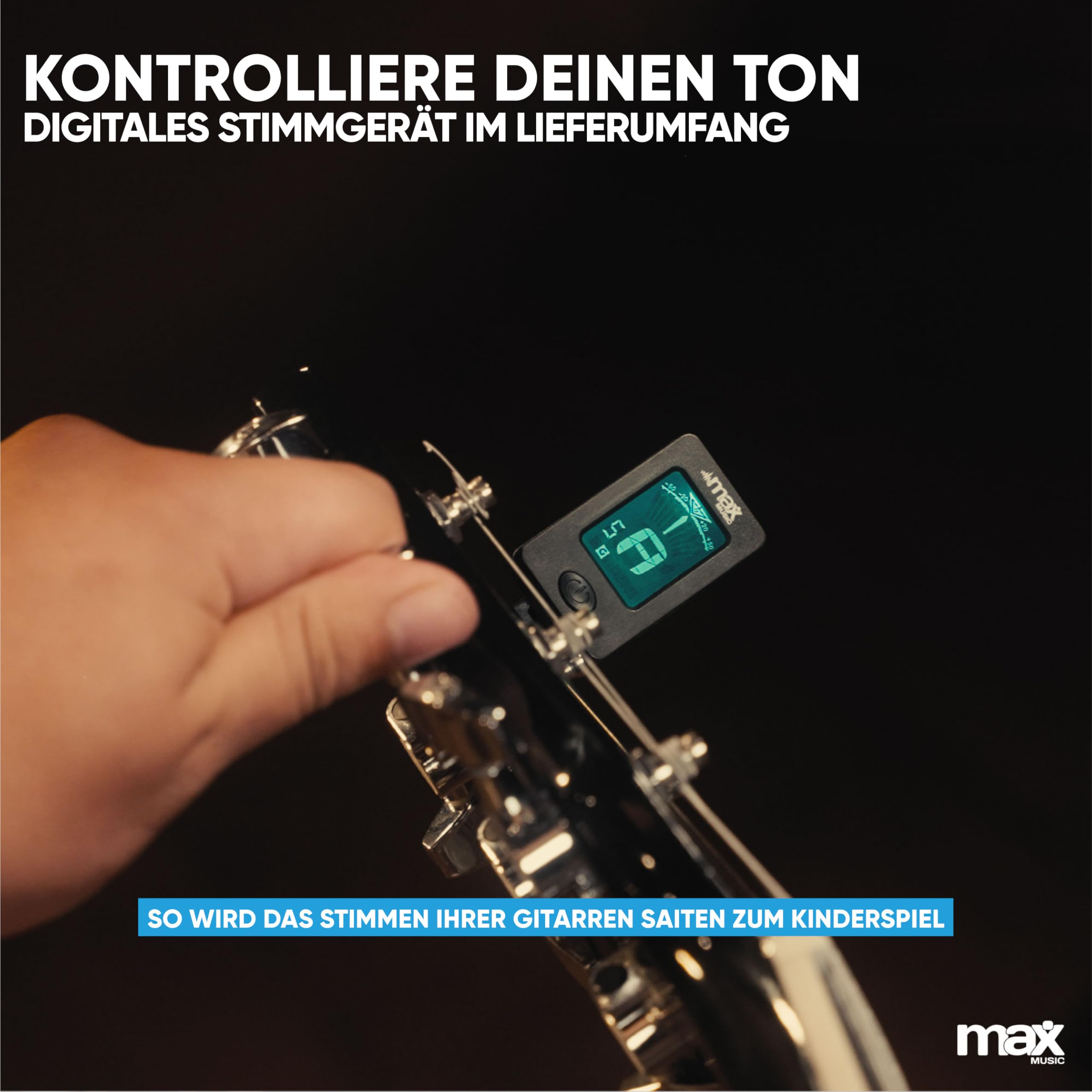 Max GigKit SC E Gitarre, E Gitarren Set mit Gitarrenverstärker, Tasche, Plektrum, Stimmgerät, Instrumentenkabel, Ersatzsaiten, Gitarrengurt, 22 Bünde - Sunburst