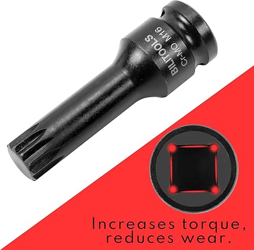 Miniatura 9 de BILITOOLS Juego de 8 llaves de vaso Allen de impacto hexagonal de 12 pulgada, H5-H19, acero Cr-Mo