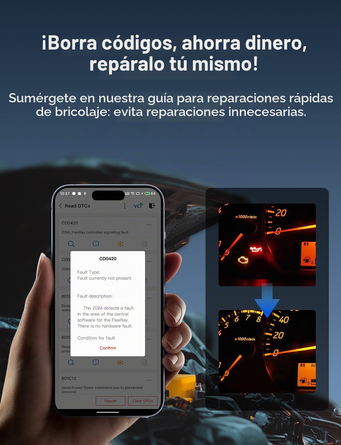 TOPDON TopScan Lite-A OBD2 Diagnosis, Bluetooth Diagnosis Coche Multimarca con Comprobación Bidireccional/8 Reinicios/Asistente IA, Escaner para Coches con Can-FD, FCA/Nissan/Renault SGW, 1 año Gratis