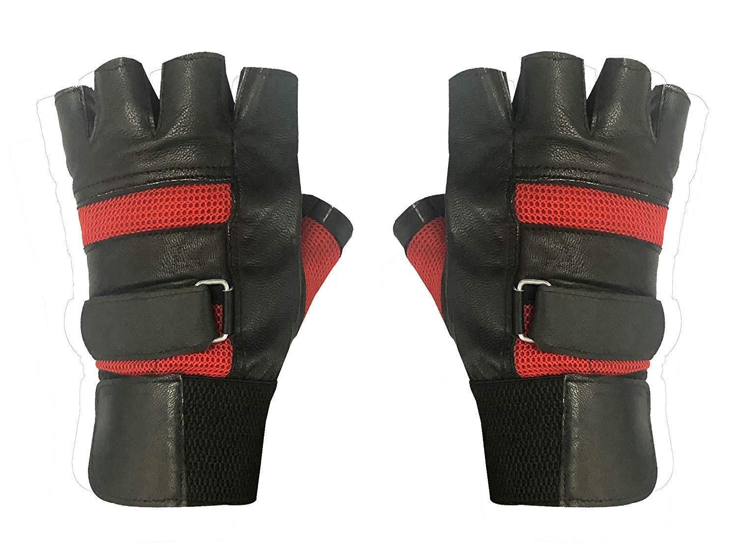 SportsFitt Mens And Womens Leather Cycling Gym Gloves, Stretchable Size, Odour-Free and Clean (Red, Free Size) (B084G5R74S) Amazon Price History, Amazon Price Tracker