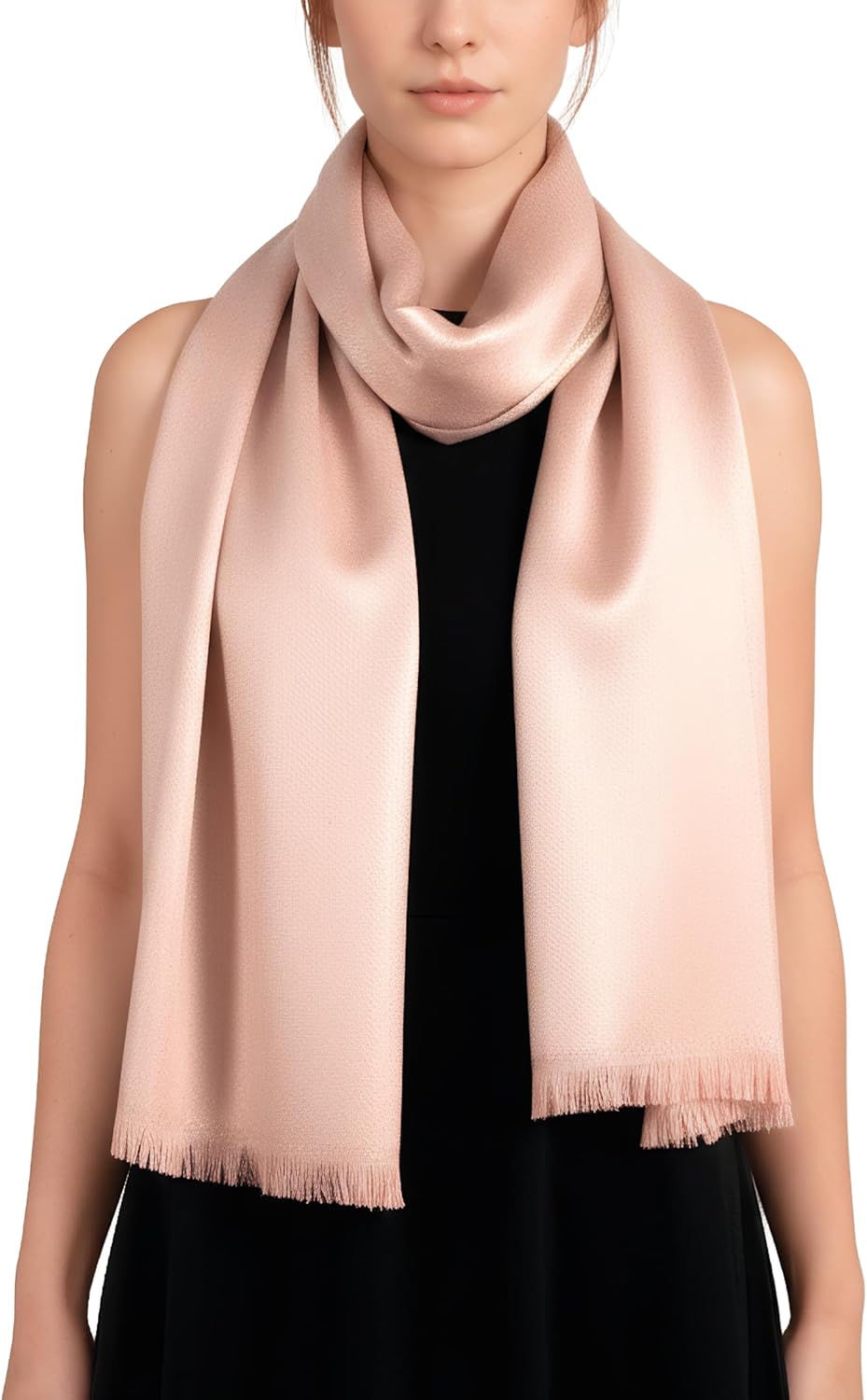 Achillea Soft Silky Solid Pashmina Shawl Wrap Scarf for Wedding Bridesmaid Dress