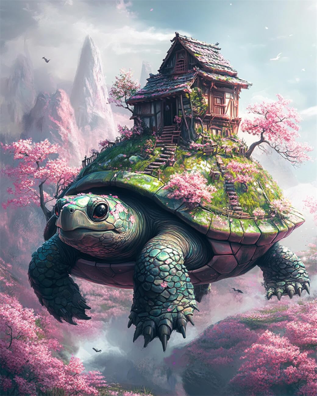 RKFLGEW DIY Embroidery Set Cartoon Turtle 50x70cm