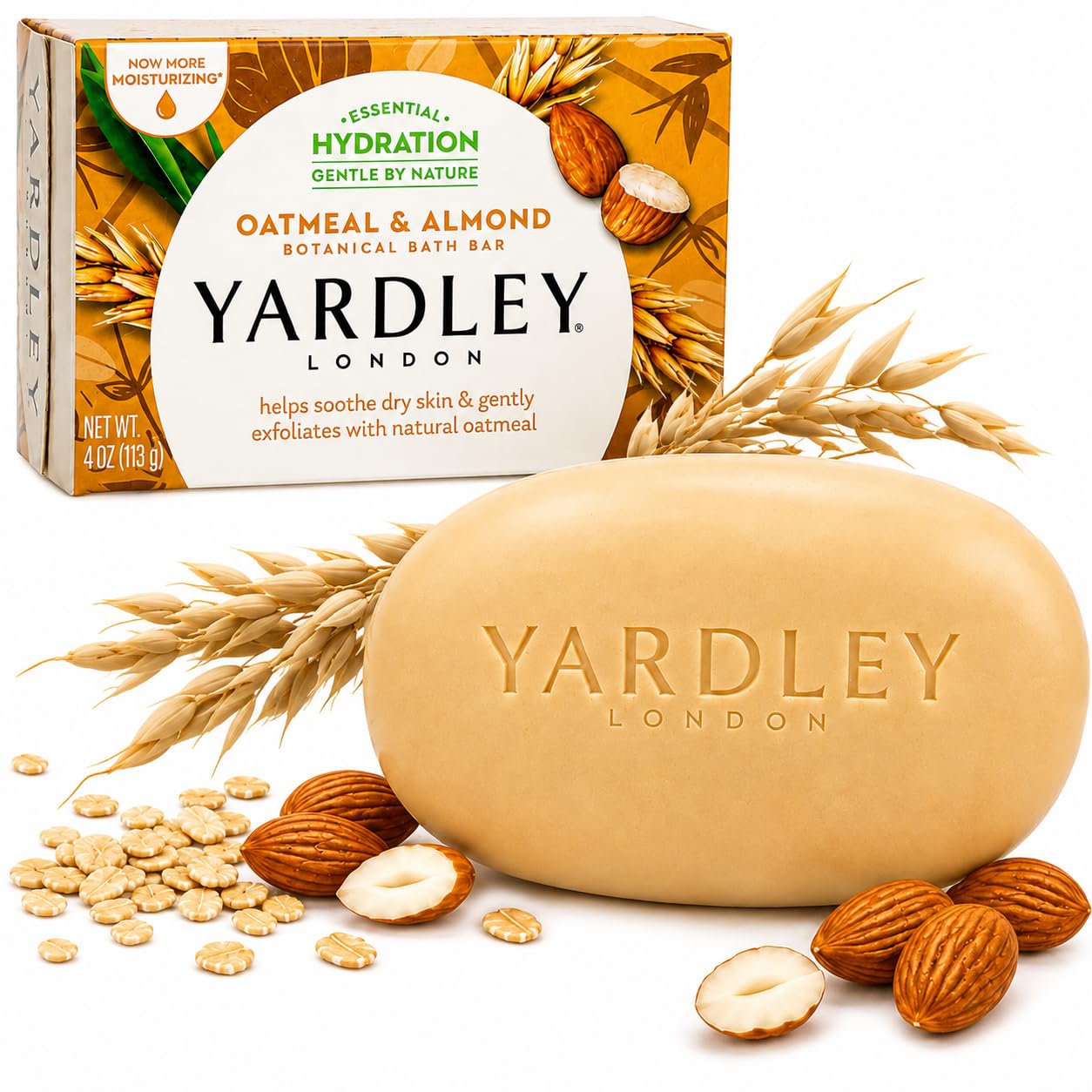 Yardley Oatmeal And Almond Bar Soap, 4.25 Ounce