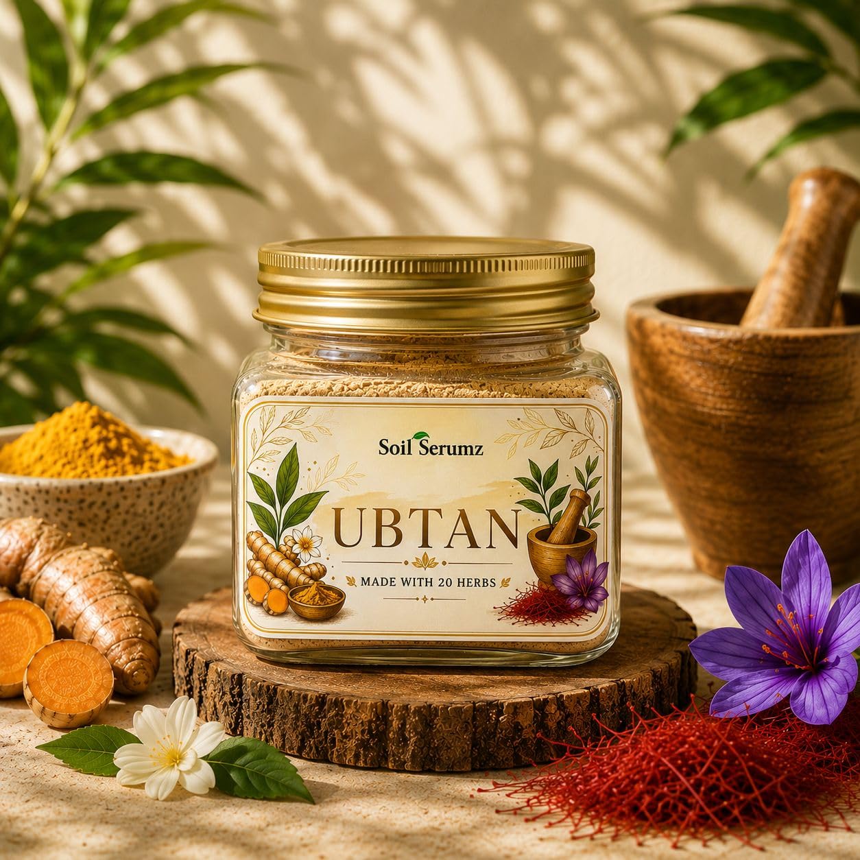 Soil Seramz Ubtan 100% Pure Insta Glow Powder, 50g |Tan Removal Face Pack for Women Glowing Skin with Mulethi,Manjistha,Almond & Other Herbs| Smooth & Clear Complexation| Suitable for All Skin Types-image-35