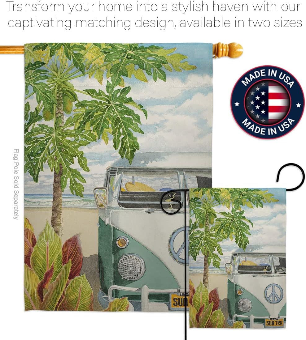 Breeze Decor - Hula Girl Summer - Seasonal Impressions Decorative Vertical House Flag 28" x 40" Printed in USA