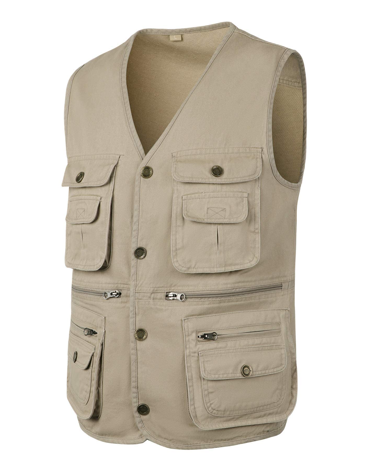 Homme Gilet de Plein air Multi-Poche Gilet de Pêche Veste sans Manches de Loisirs Respirant Multi-Usage Veste pour Pêche en Camping La Photographie et Voyage