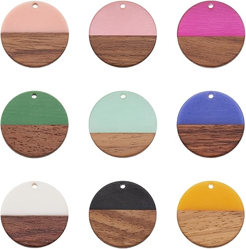 Vista 255 de Colgante de madera de resina, Resina, No es una piedra preciosa 0negro