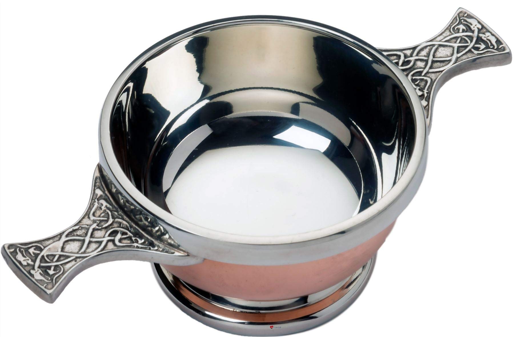 Quaich en étain 2 pouces I LUV LTD le cadeau de mariage celtique