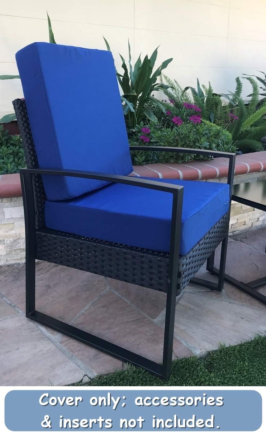 CozyLounge Majestic Royal Outdoor Water Repellent Patio Chair Cushion Seat Pillow Covers (24"x22"x4" (2 Covers))