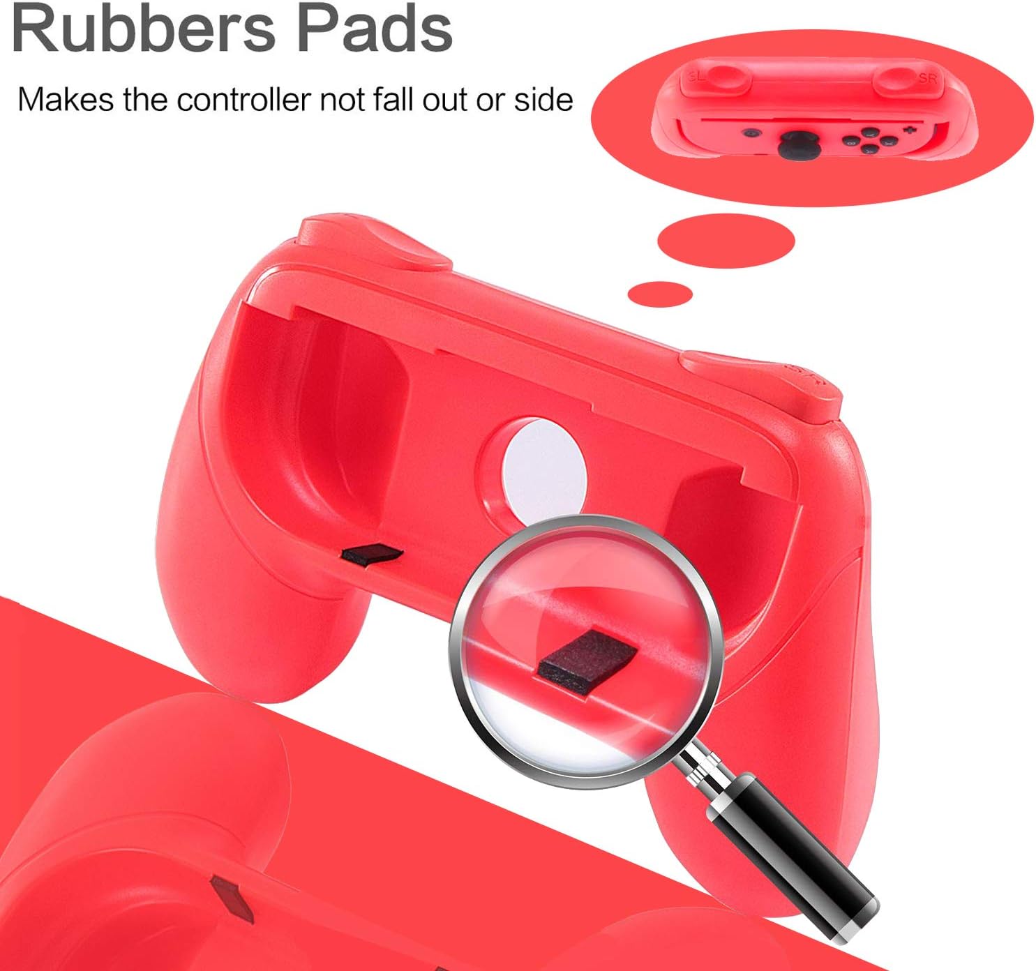 3 in 1 Joy-Con Controller Comfort Grip Kit Compatible with Switch/Switch OLED Joy-Con with 4 Thumb Grip Caps