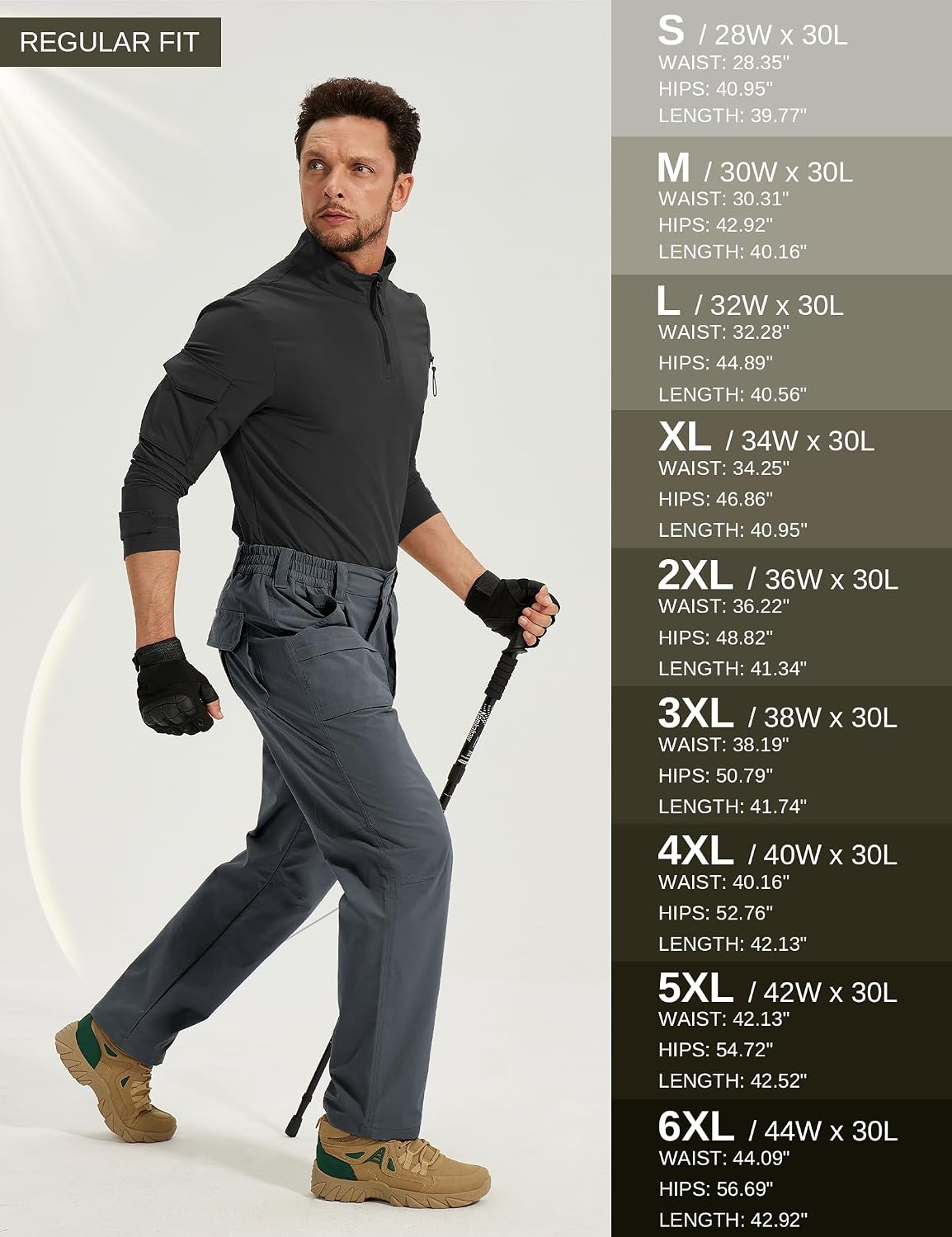 MOURCE Work Pants for Men Lightweight Cargo Work Pants Breathable 9 Pockets