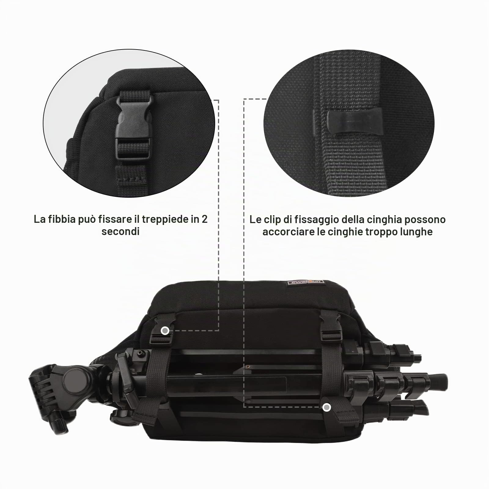 Cwatcun fotocamera borsa fotocamera SLR, borsa fotografica impermeabile per fotocamere reflex per Canon, Nikon, Sony, Fuji piccola DSLR/SLR e obiettivo, Nero, XL