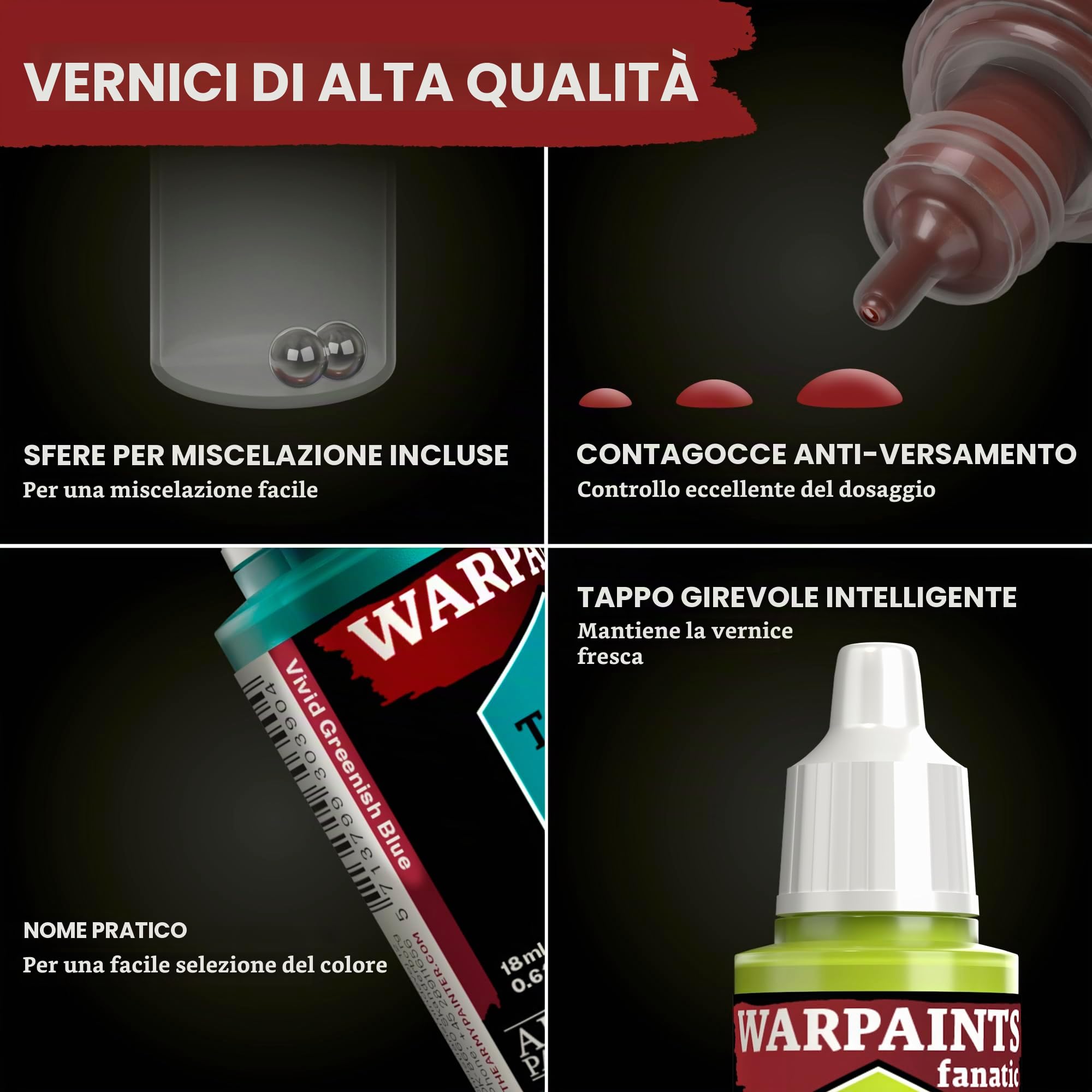 The Army Painter, Warpaints Fanatic Most Wanted Combo Set, 22 x 18 ml | Tonalità di pelle, metallici, effetti, wash, primer, 1 pennello e 1 miniatura, D&D e Warhammer