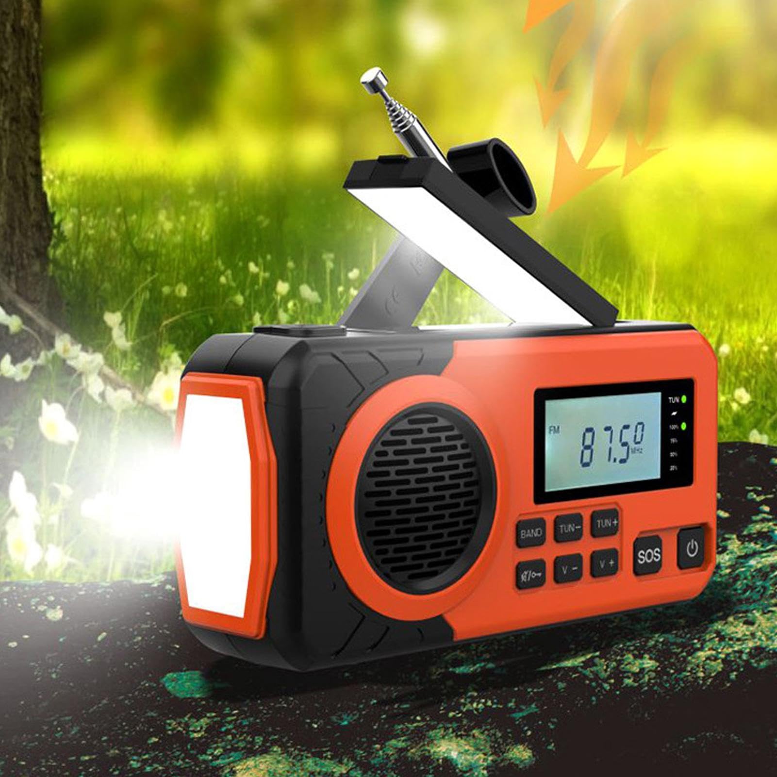 Radio Solar con Manivela Manivela Manual Portátil | Radio AM FM Exterior Para Mujeres Campistas Pescadores Viajeros Excursionistas Marino Y Náutico Campamento Tormenta Invernal