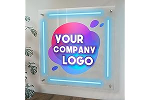 Personalized Floating Acrylic Business Sign with LED Lights Optional | Custom Acrylic Business Logo Sign
