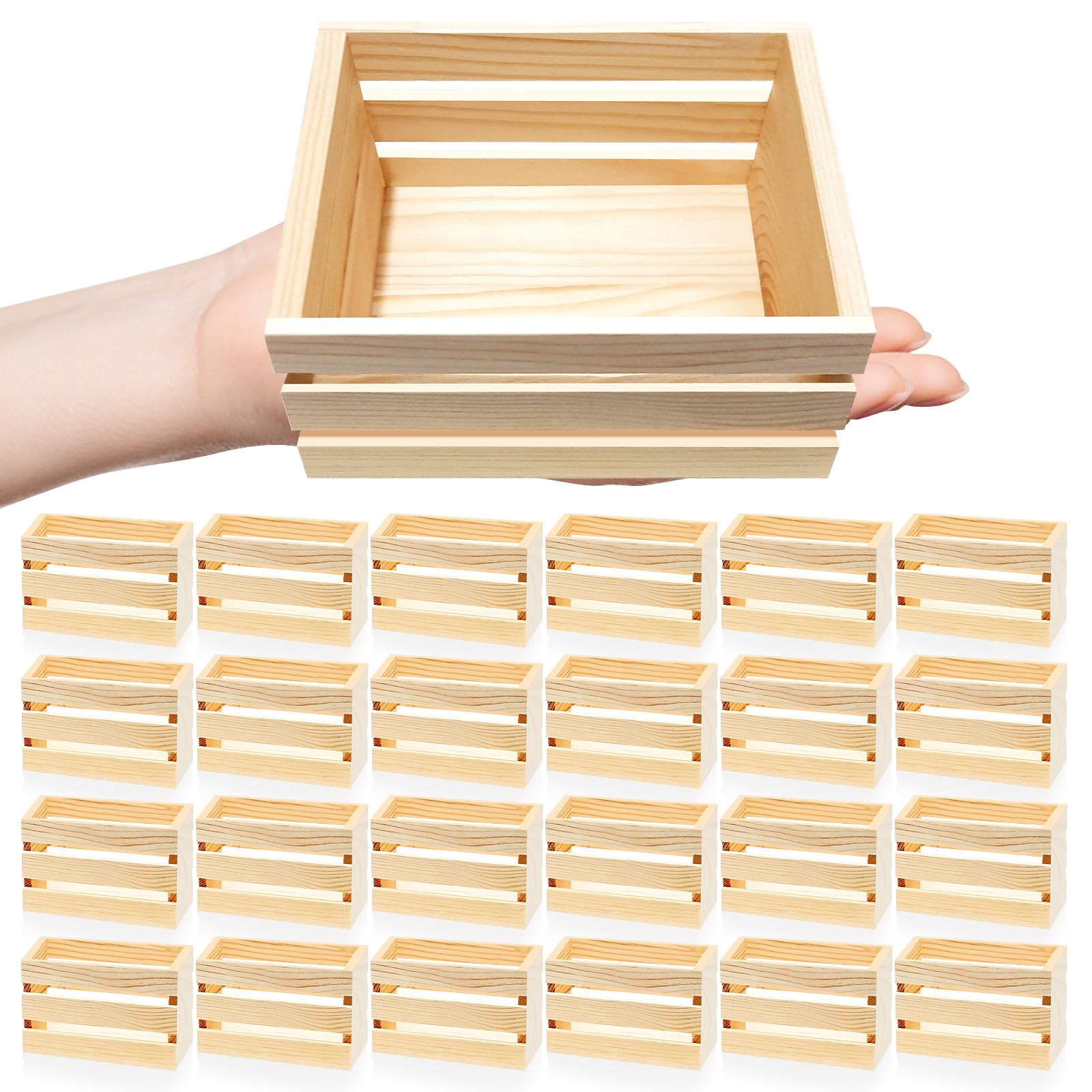 Amazon.com: 24 Pcs 5 Inch Small Wooden Crates for Crafts Unfinished ...