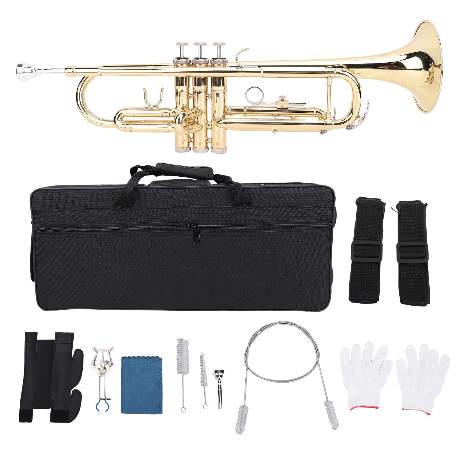 BB Brass Cornet Kit pour Débutants et étudiants, Instrument de Musique en Laiton Professionnel avec étui de Transport (Golden)
