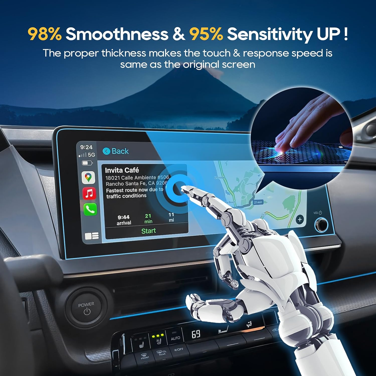 For 2025 2026 Toyota Prius Screen Protector 2023-2025 2026 Prius (Limited/XLE/XSE Premium/XSE) 12.3 Inch Navi Touchscreen [HD Glass] 2026 Prius Accessories Anti-Fingerprint 9H Hardness Tempered Glass