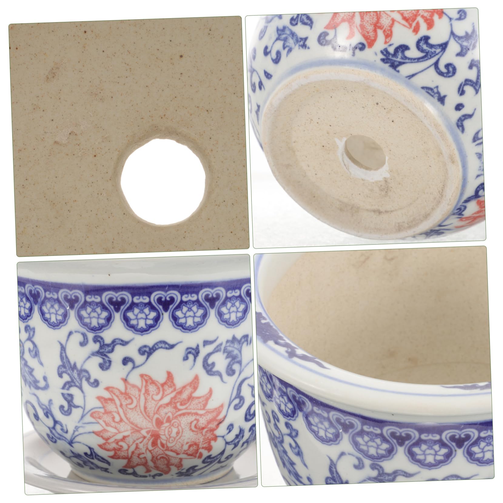 1zestaw Ceramiczny Doniczka z Podstawką Zewnętrznej Średnicy Idealna Do Sukulentów i Kaktusów Do Ogrodu Balkon i Wnętrz z Otworem Odpływowym Oszczędza Miejsce
