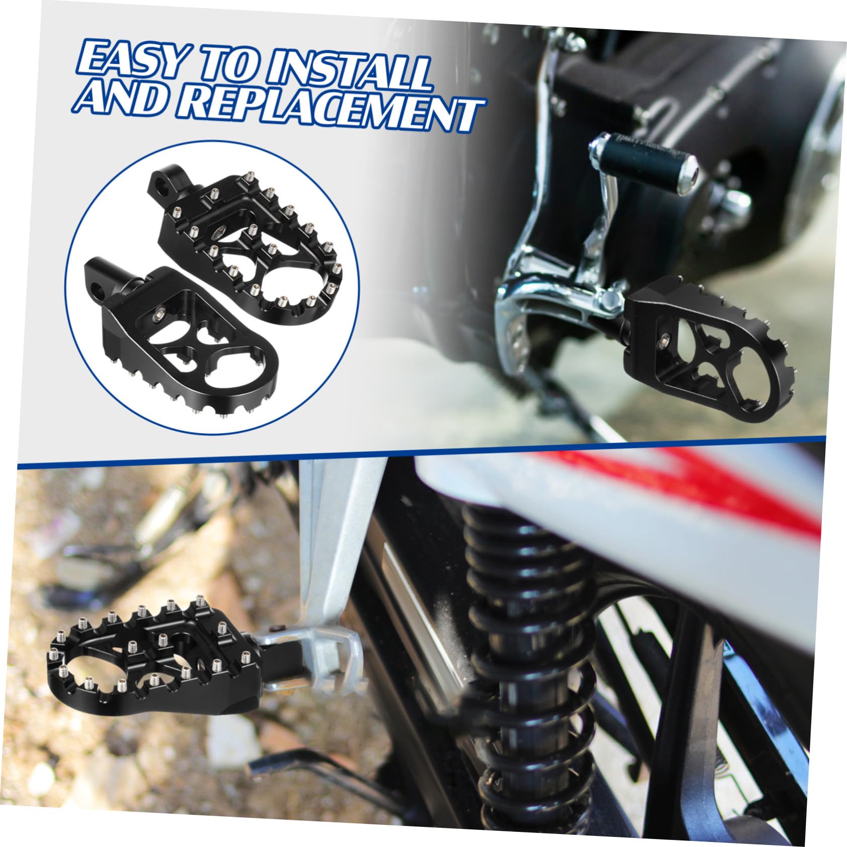 Repose-pieds de Moto en Alliage Alu Repose-pieds Moto Piquets Routiers Accessoires pour Dirt Bike et Confort Roulage