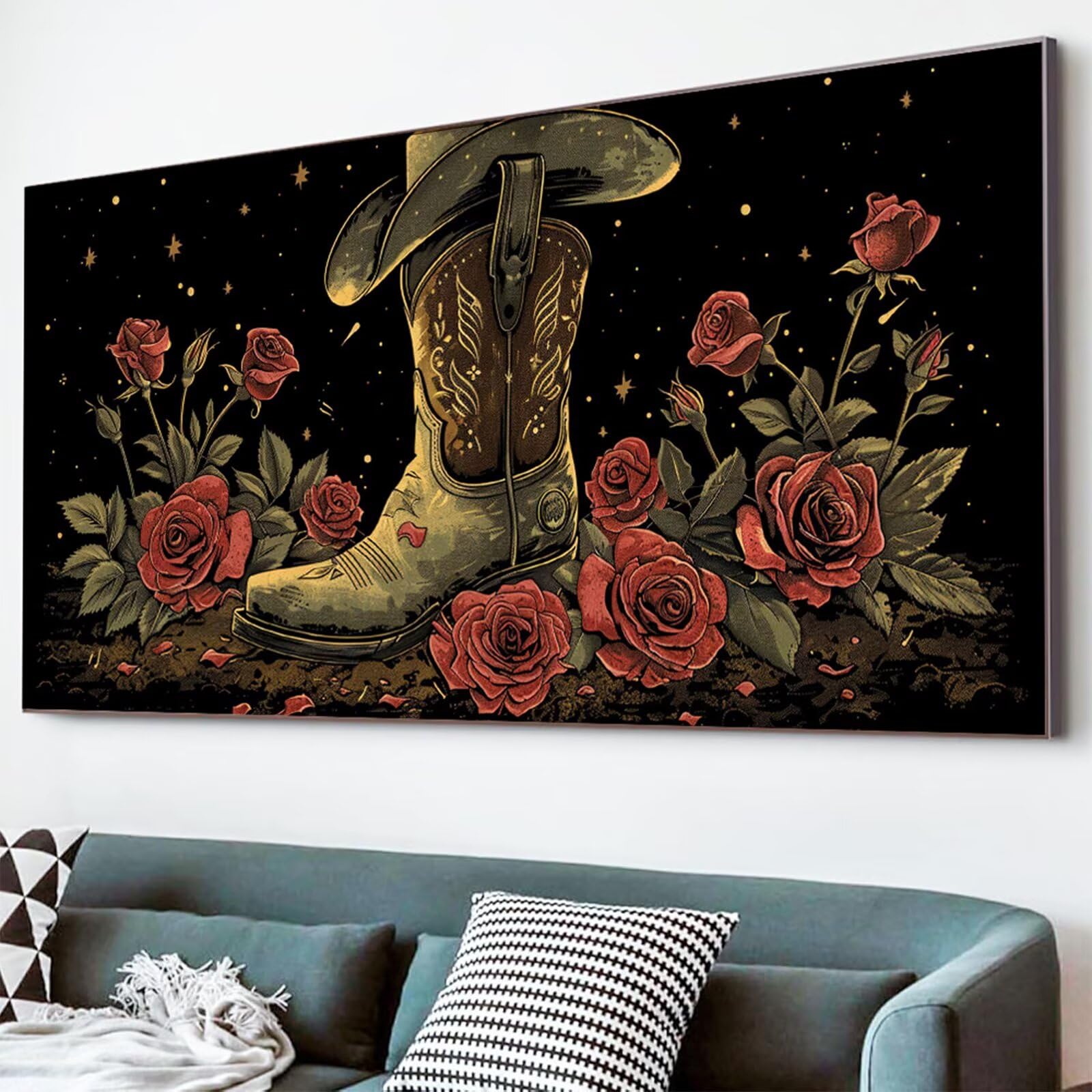 Diamond Painting Schuh Diamond Painting Erwachsene Blume Bastelset Kinder ab 6 Jahre Mosaikherstellung Kreatives Geschenke für Mädchen Anfänger, Diamant Strass Kreuzstich Zimmer Deko 60x120cm Y5-558