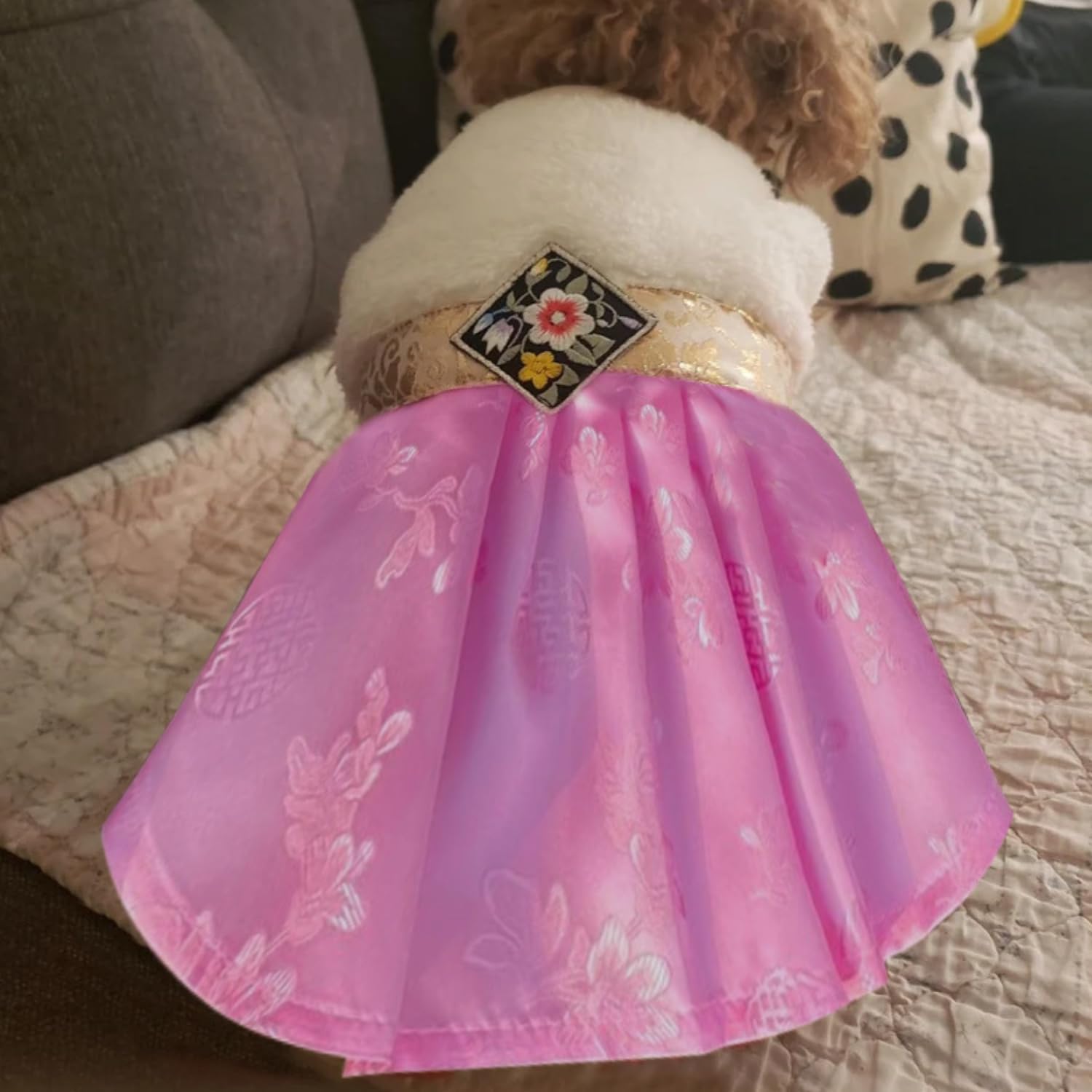 SSONGBYPET Traditional Korean Hanbok for Dogs - Elegant & Timeless Pet Clothing - Showcasing Stylish K-Fashion Design, Ideal for Special Events - Available in Sizes (S-2XL) - XL Size