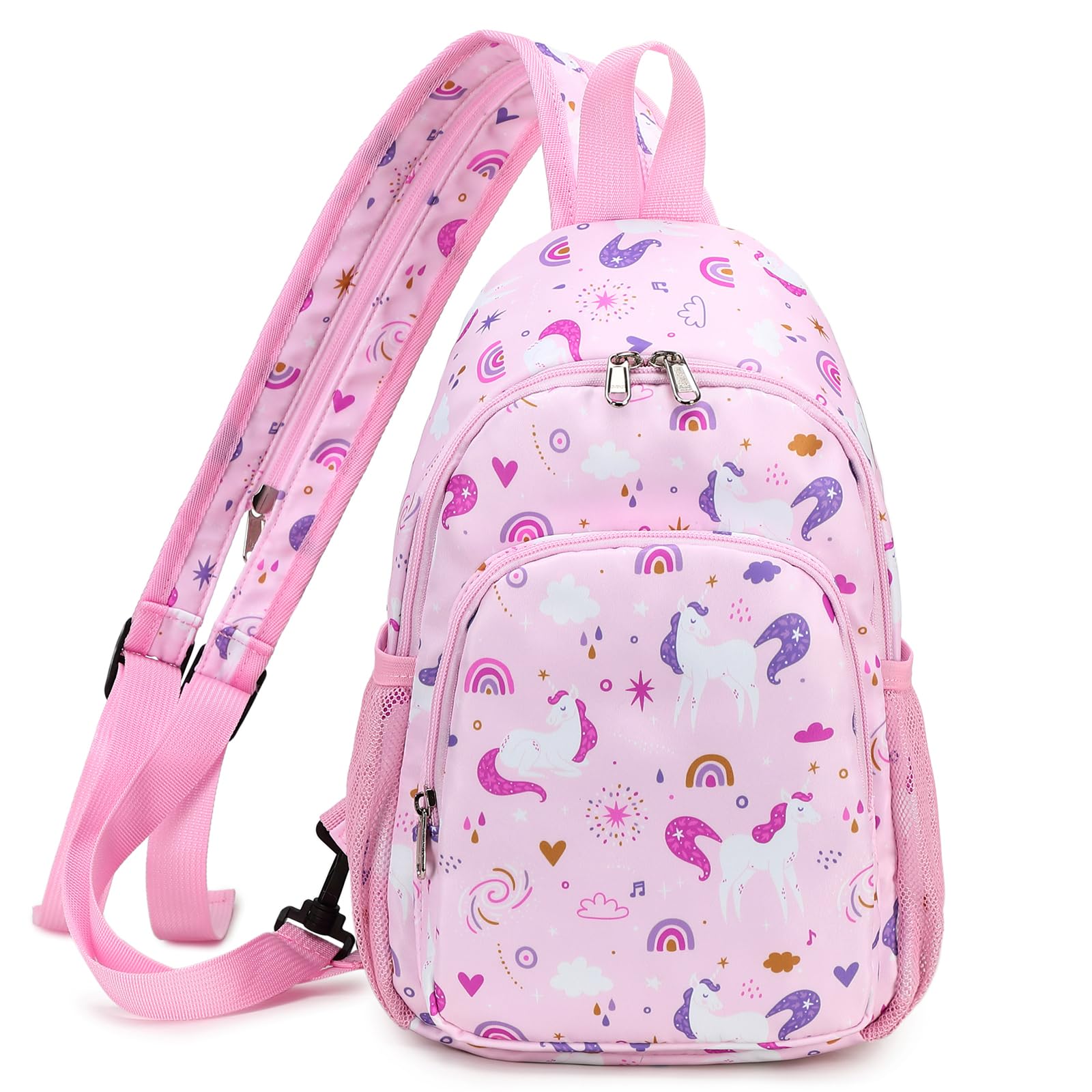 Ryushoyo Unicorn Crossbody Bag Shoulder Backpack Chest Bag, Small Kawaii Sling Backpack Pink