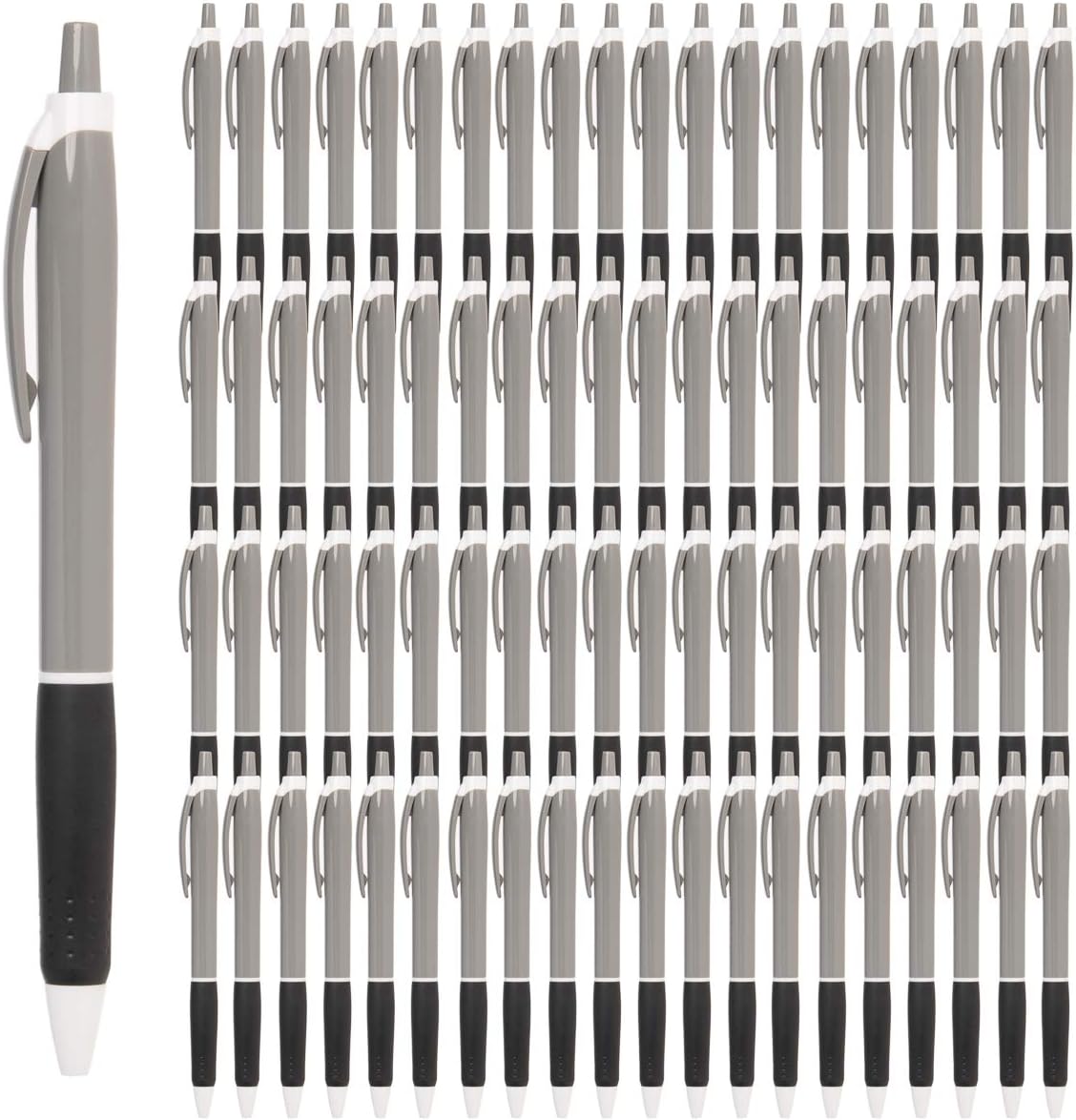 Simply Genius Retractable Ballpoint Pens - 100-Pack, Black Ink, Gray & Black, 1.0mm Medium Point - Bulk Pens for Office & School Supplies - Smooth Writing for Notebooks & Journals