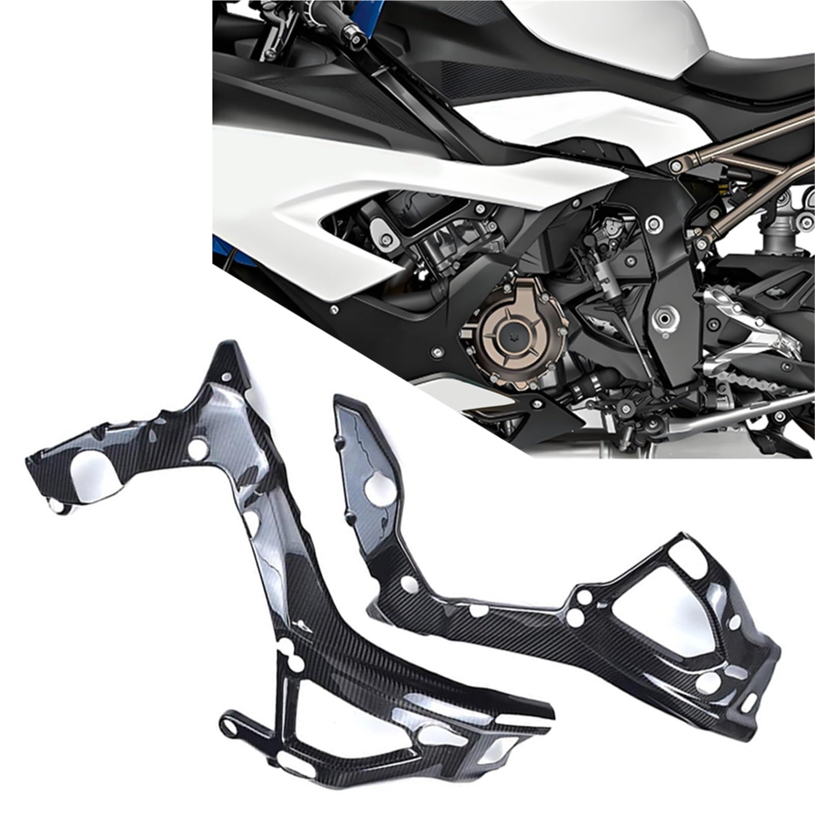 Ailettes de carénage carbone rigide housse cadre BMW M1000RR - 8