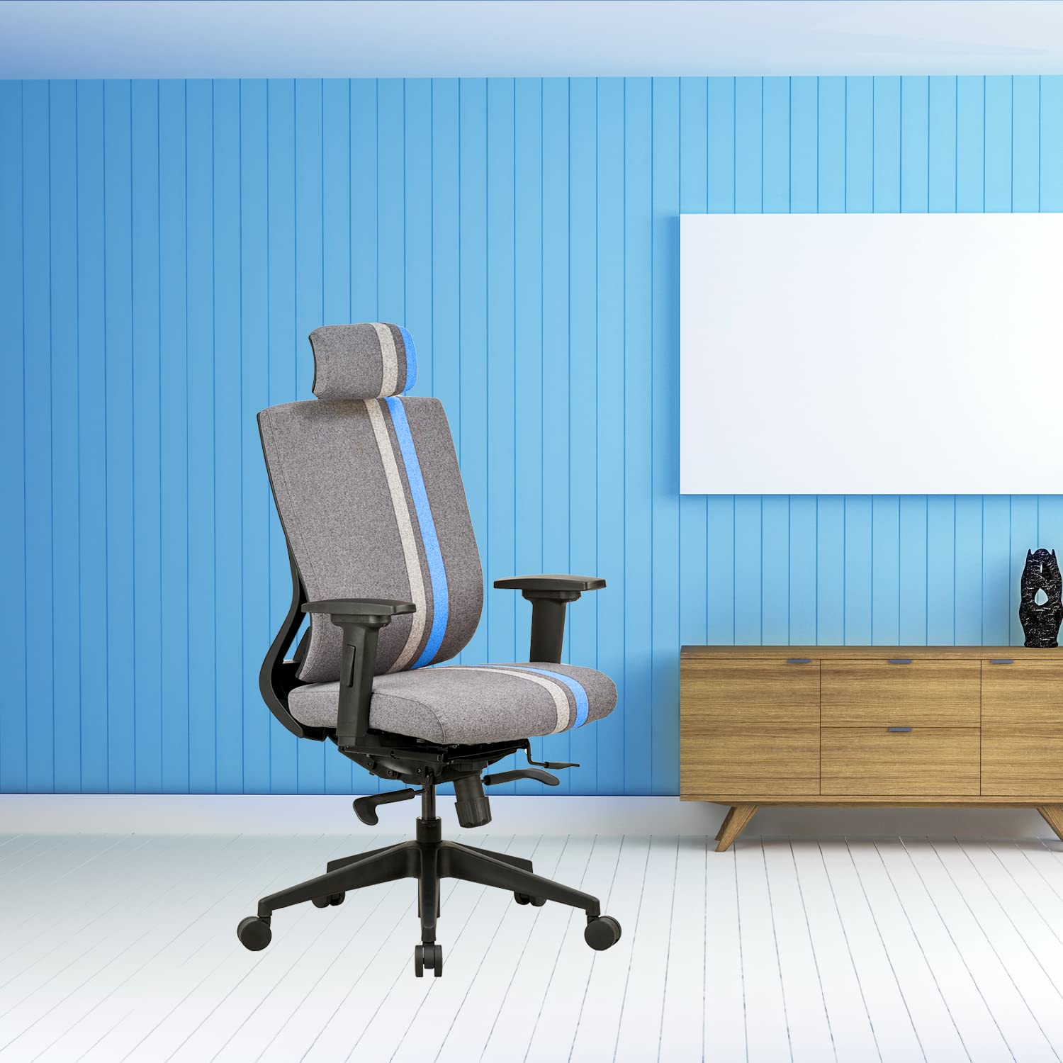 Featherlite Liberate Game High Back Fabric Chair (Blue) (Blue)-image-17