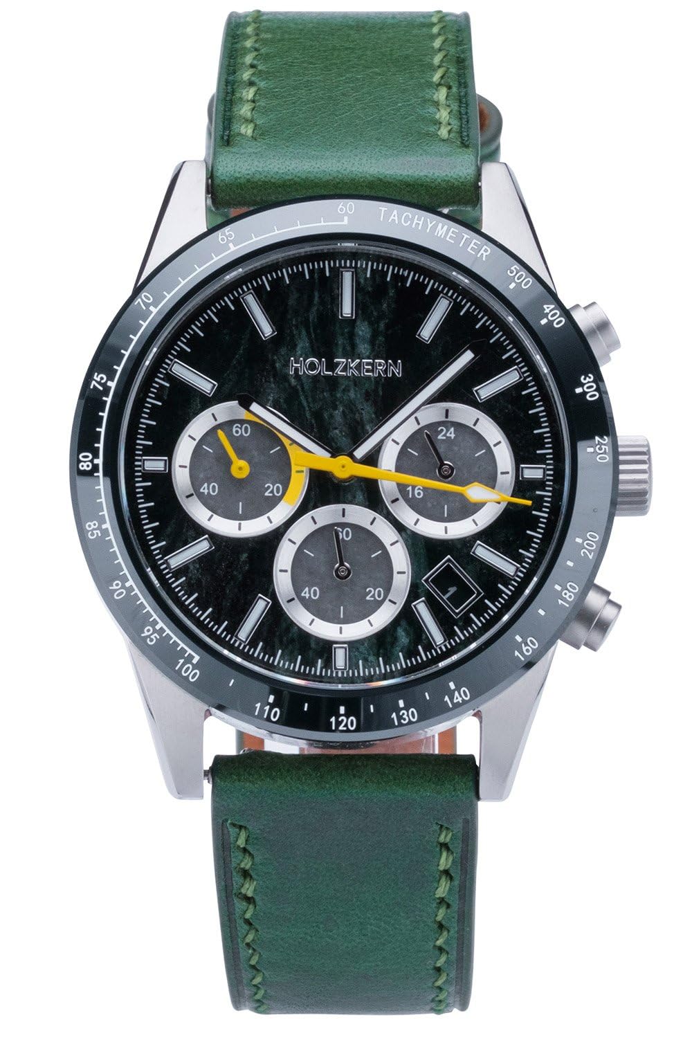 Montre en titane Holzkern Neverrest en œil de chat vert