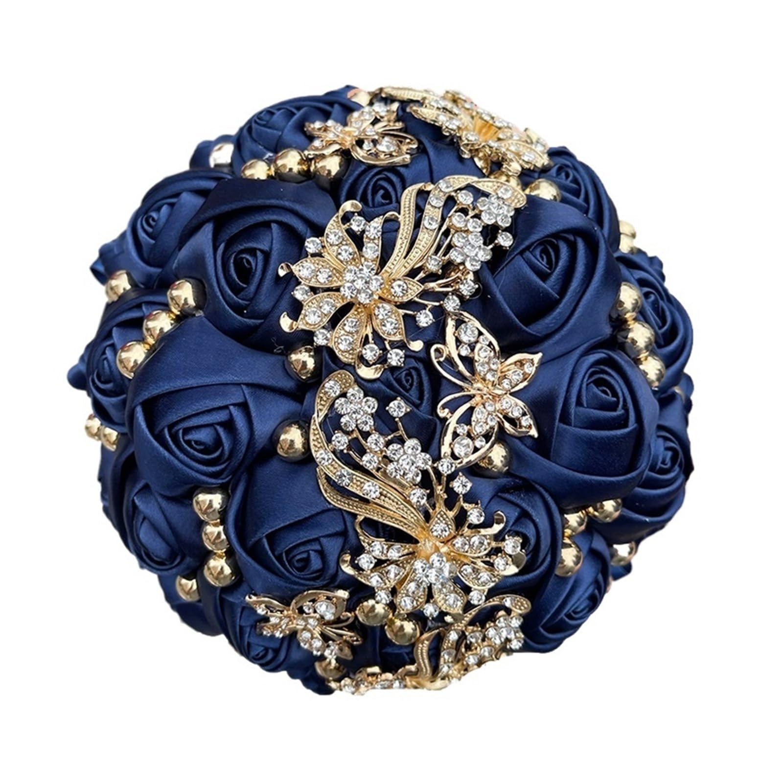 NDLHXKFRP Wedding bouquets for brides and bridesmaids, Artificial Wedding Bouquet Bridesmaid Multicolor Multiple Sizes(Blue,24CM)