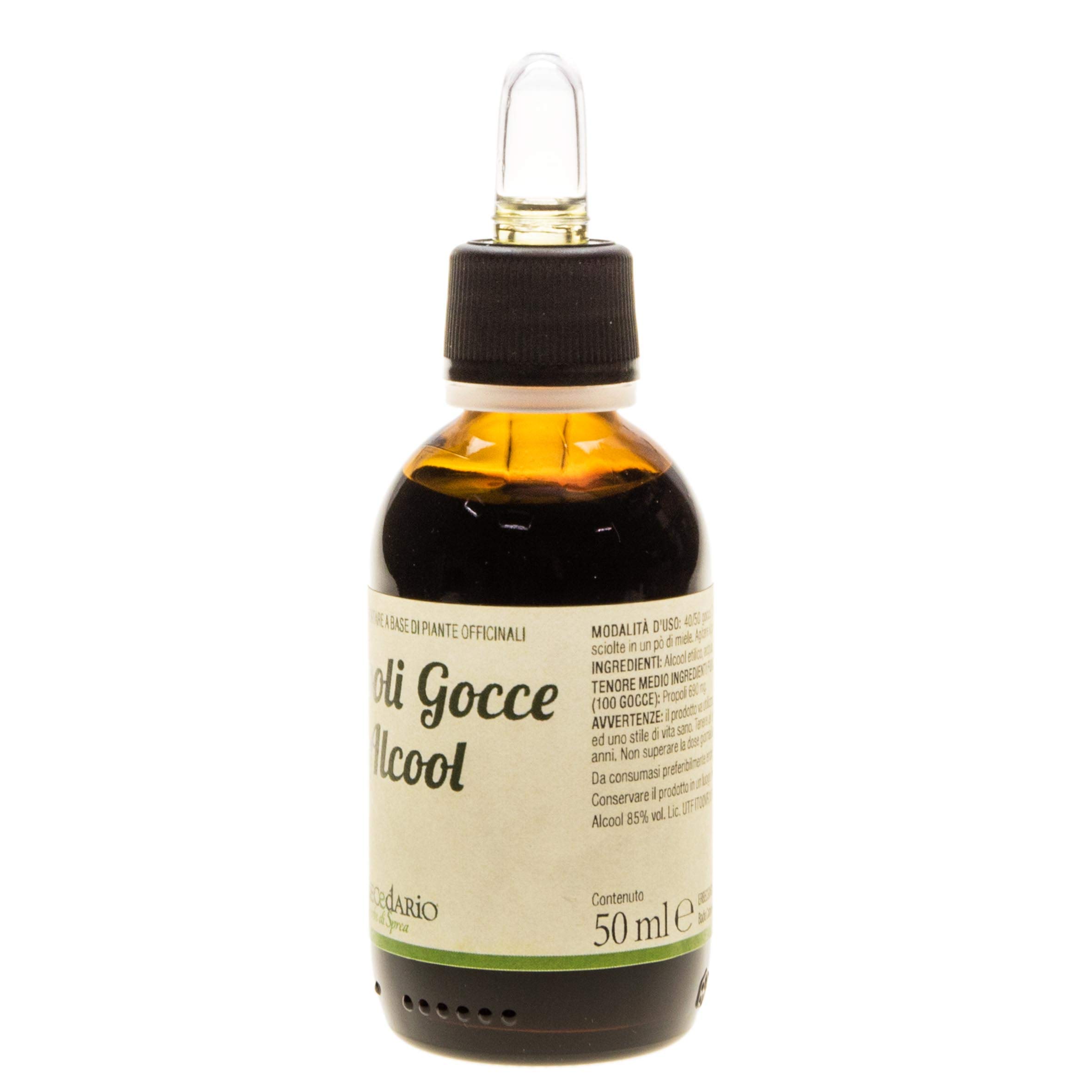 Propoli gocce con alcool 50 ml, estratto di propoli tintura madre favorisce il benessere in caso di mal di gola - Made in italy