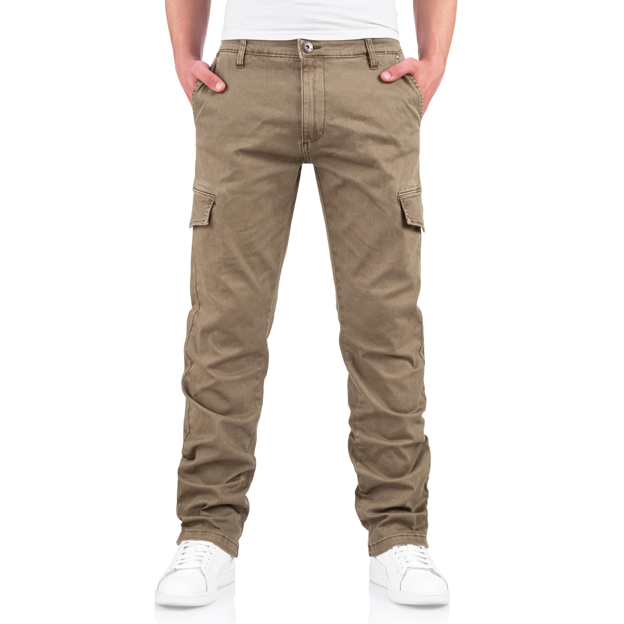 Indicode Herrenhose “Mapp“ aus 98% Baumwolle & 2% Elasthan – Cargohose Herren Hoher 2 modischen Farben erhältlich (Carpers und Dk Grey)
