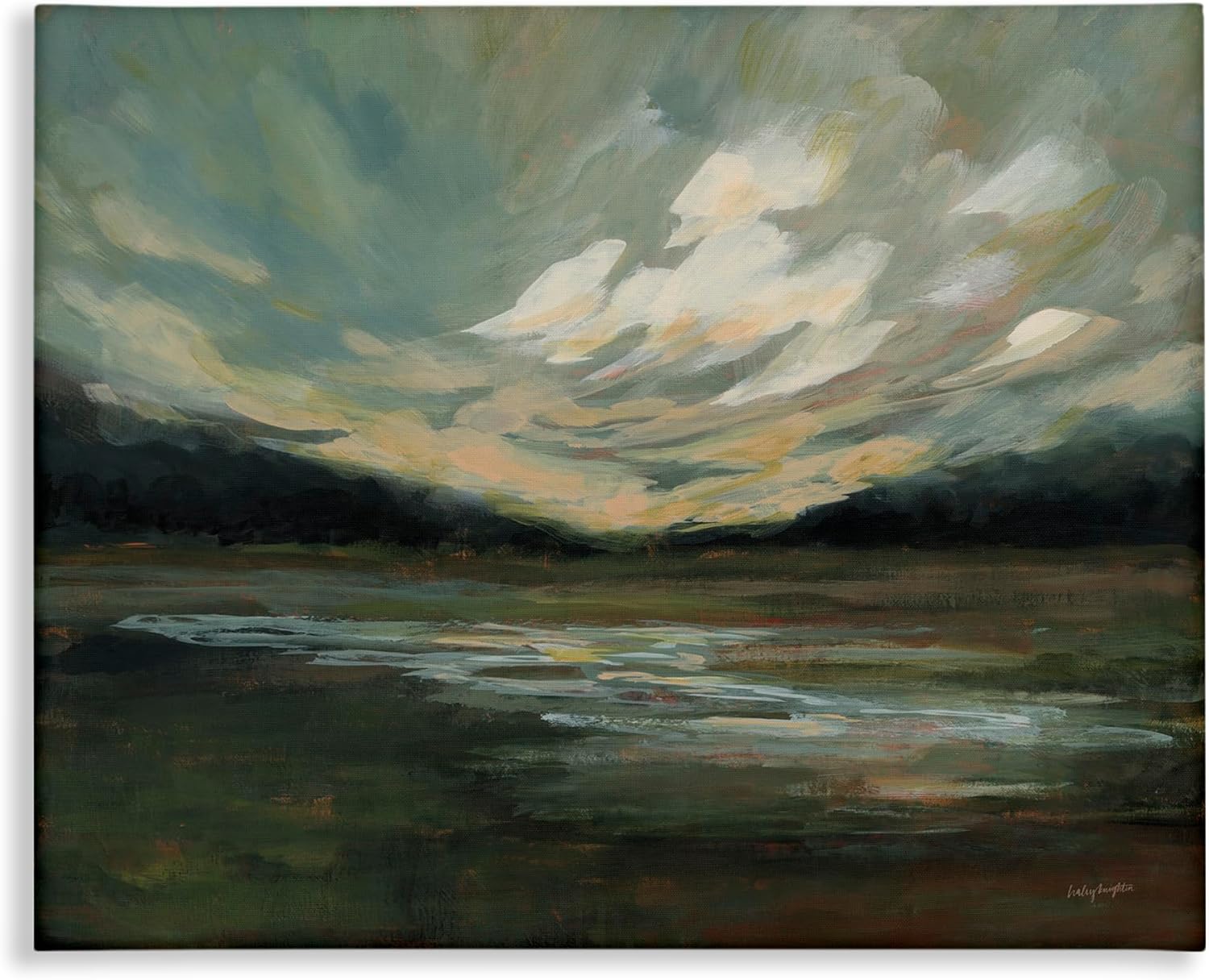 Stupell Industries Billowing Clouds Landscape Canvas Wall Art Design by Haley Knighten, 48 x 36