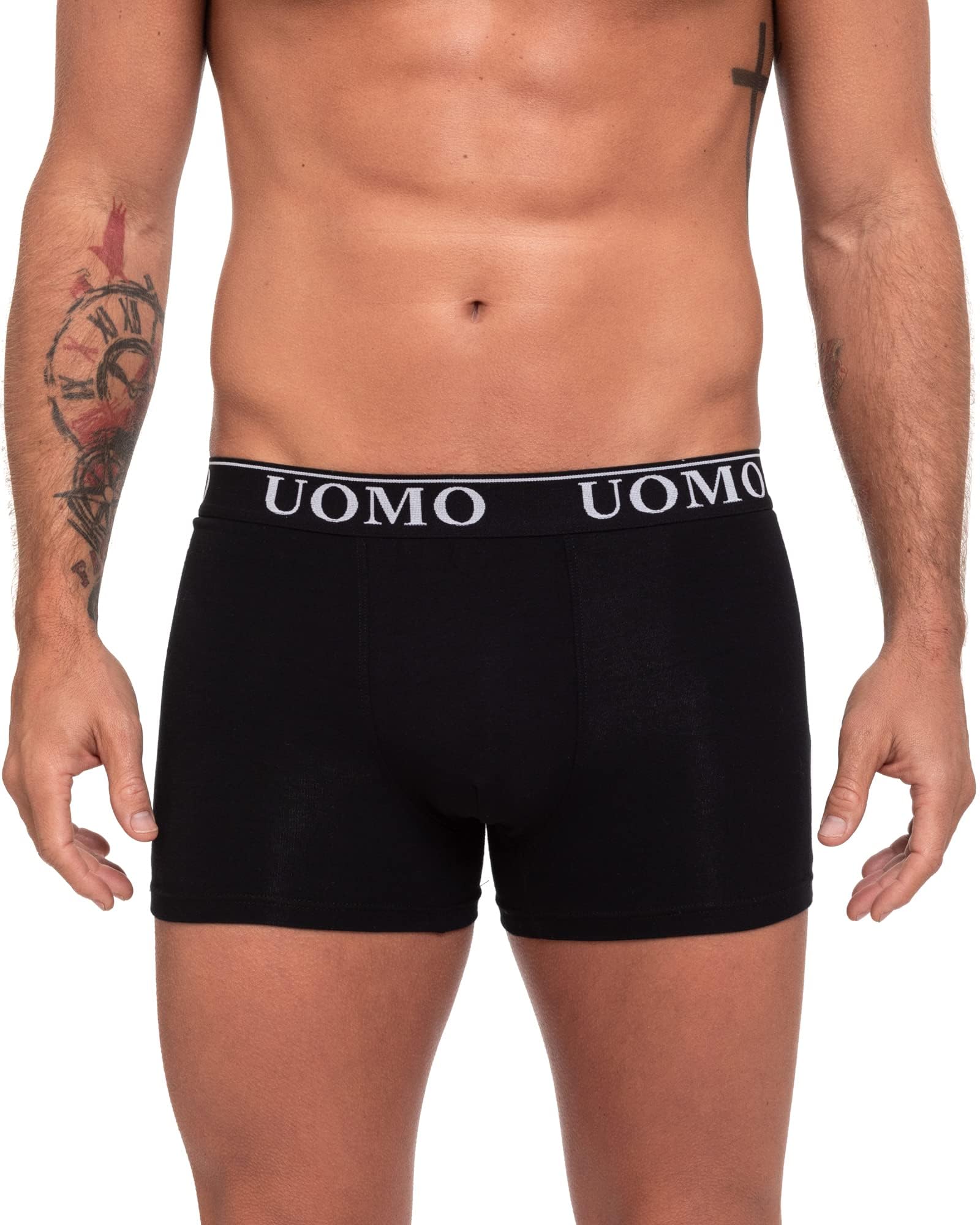 Caleçon en Coton Basique Noir, Confortable et Doux. Collection Uomo