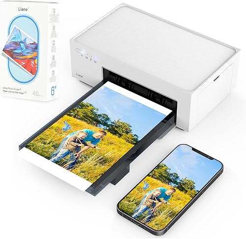 Liene Paquete de impresora fotográfica instantánea de 4 x 6 pulgadas (edición de batería), 60 hojas, 2 cartuchos de tinta, impresora fotográfica
