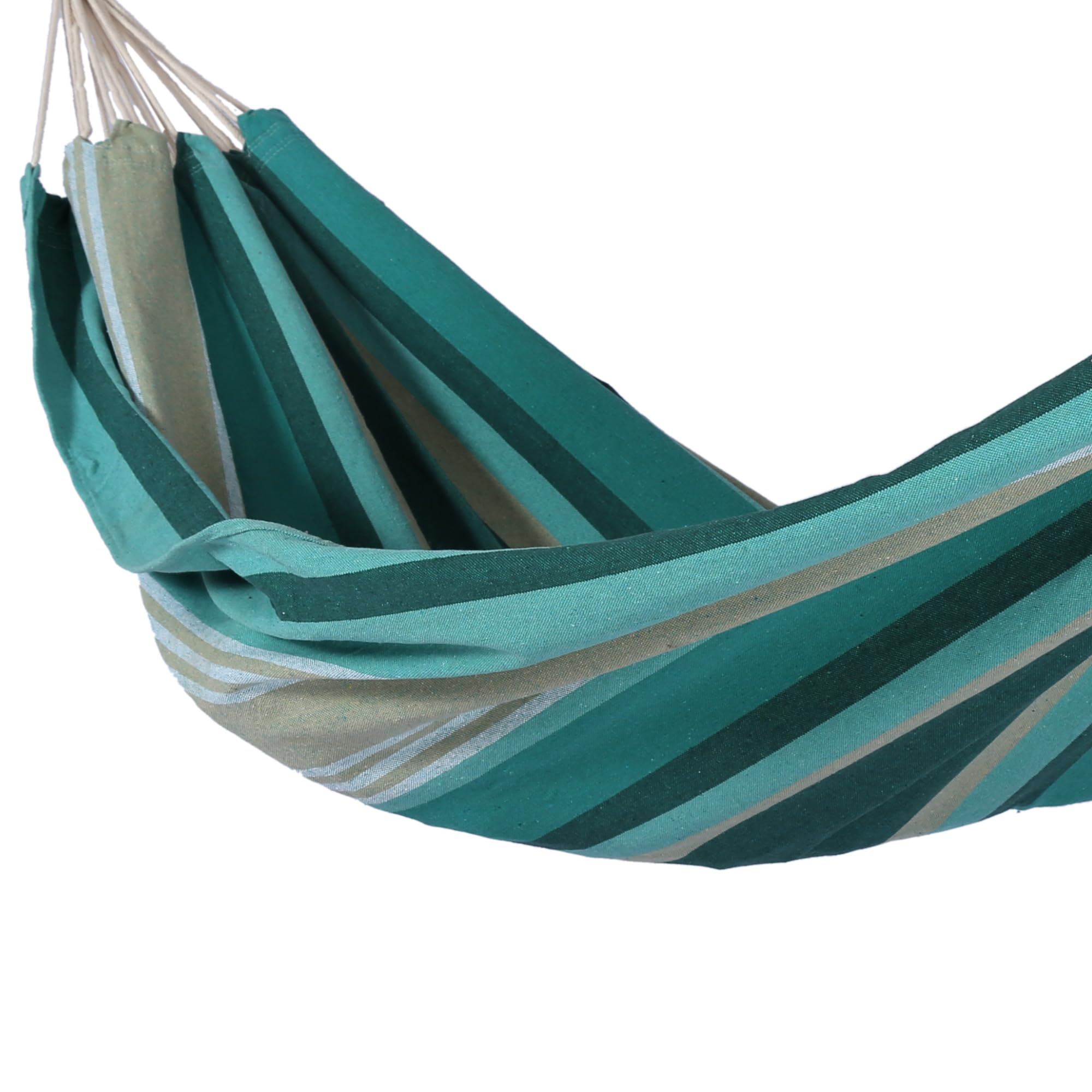 Hamaca con estructura – Tumbona de jardín con soporte de madera – 150 kg de carga – 270 x 100 x 95 cm