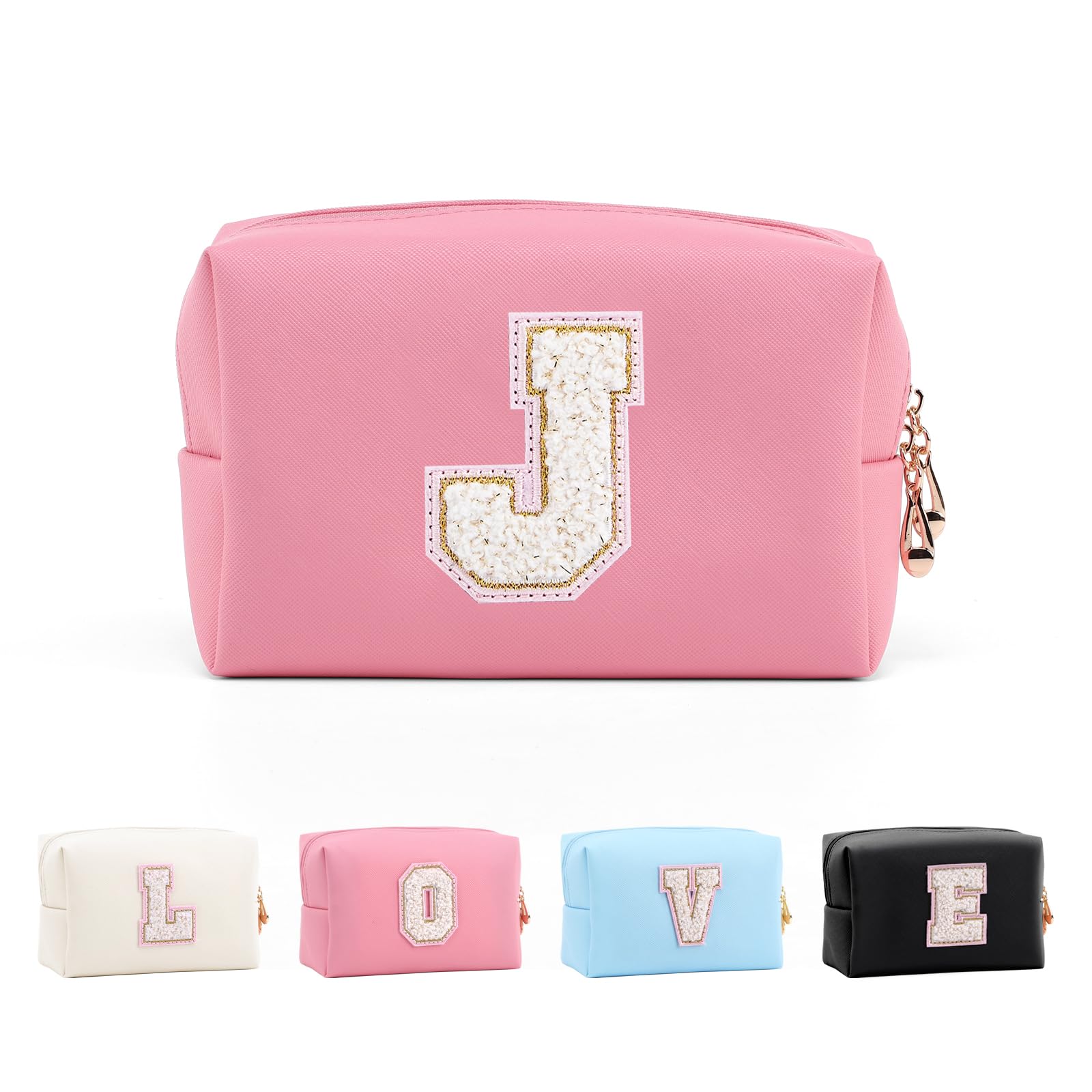 Bolsa de Maquillaje, Bolsa de Cosméticos Impermeable de Viaje, PU Cuero, Neceser de Baño, Bolsa De Aseo Y Almacenamiento para Mujer,Cosas Preppy para niñas Adolescentes (Letra A-Z) — view 180