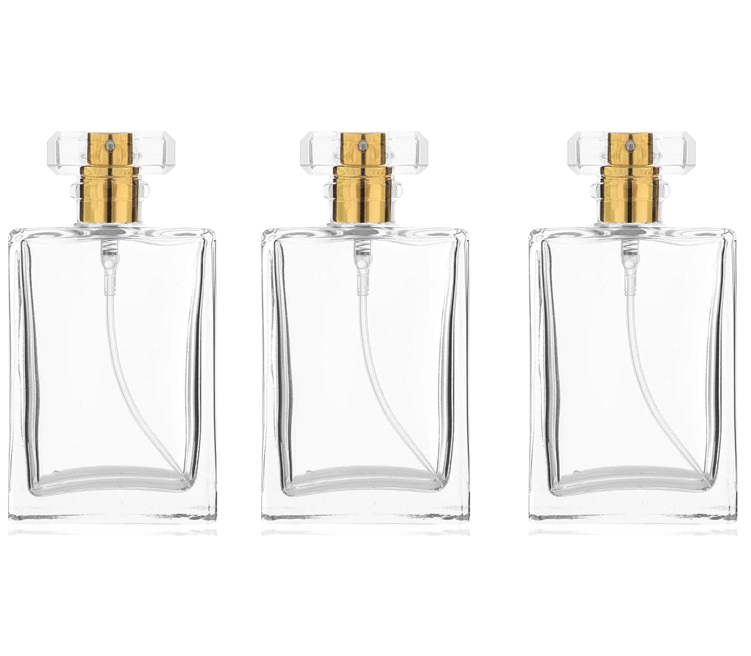 Hunky Dory 3pcs 30ml Empty Clear Glass Delicated Perfume Decant Spray Bottles with Gold Metally Pump and Unique Cap For DIY Perfume, Essential Oils, Rose Water, Travel Use-picture-44