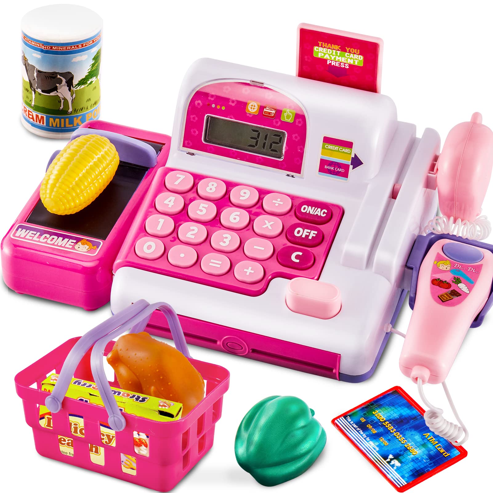 Buy HYAKIDS Large Toy Cash Register Supermarket Shopping Till with