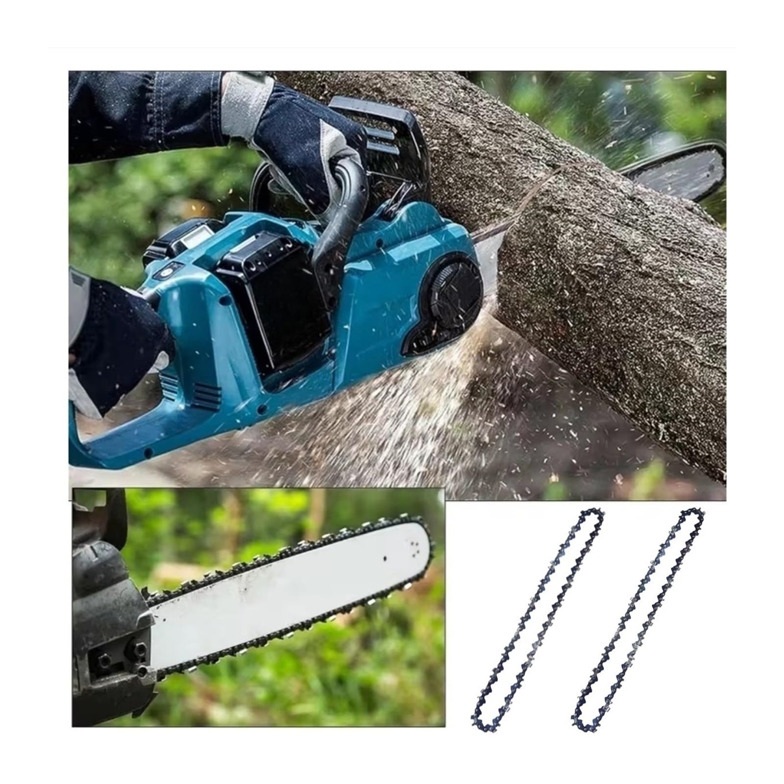 Cadena de repuesto de acero for motosierra de 8 pulgadas, 45 eslabones, cuchillas eléctricas, accesorio