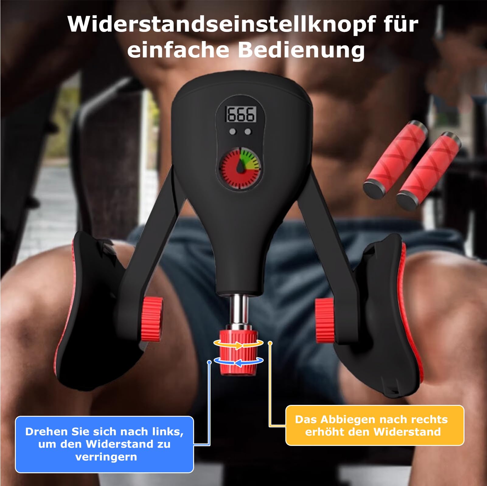 Oberschenkeltrainer Beinpresse für Zuhause, LCD-Zählung Beckenboden Trainer Damen und Herren, Multifunktionaler Beintrainer Armtrainer, Beckenbodentrainer für Frau Männer