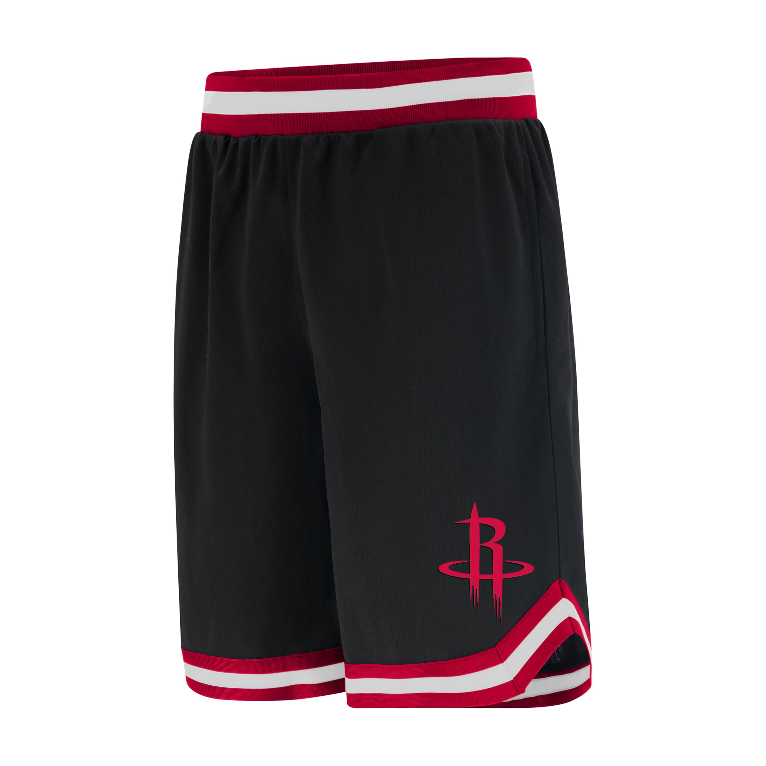 Ultra Game UNK NBA Short de Basket pour Homme GSM3547F avec Logo de l'équipe de la NBA tissé en polymaille, Noir, Taille L
